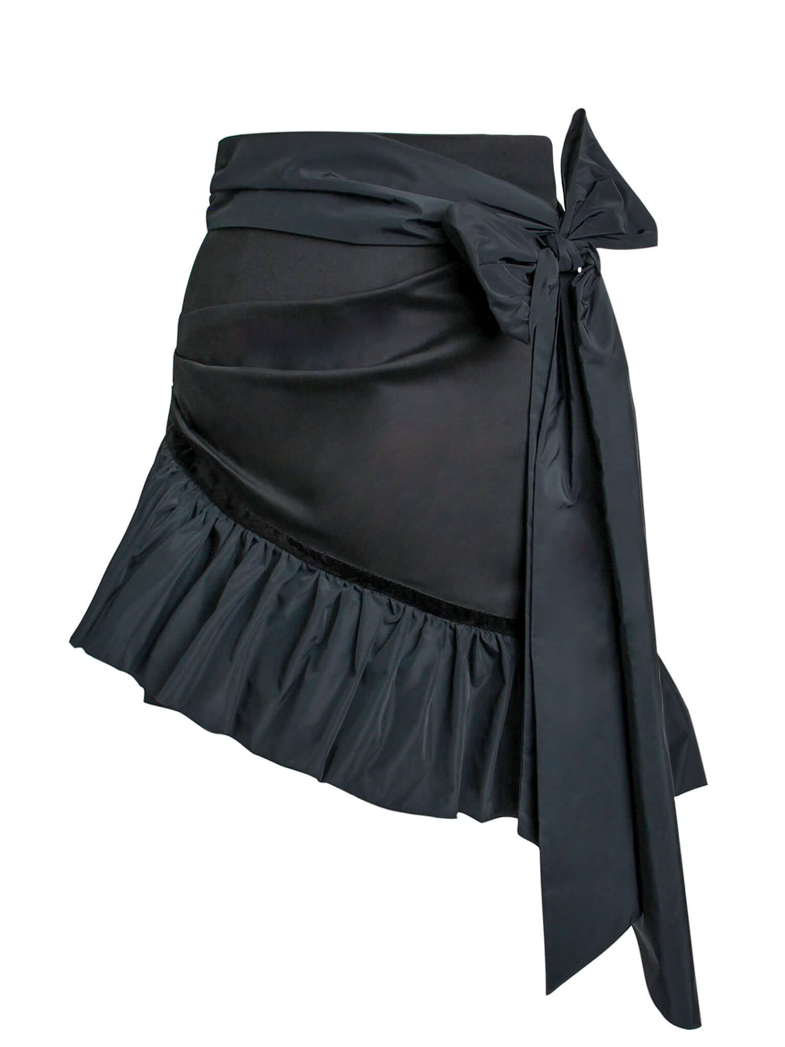 Tia Dorraine Women's Ruffles Please Asymmetric Mini Skirt, Black In Black
