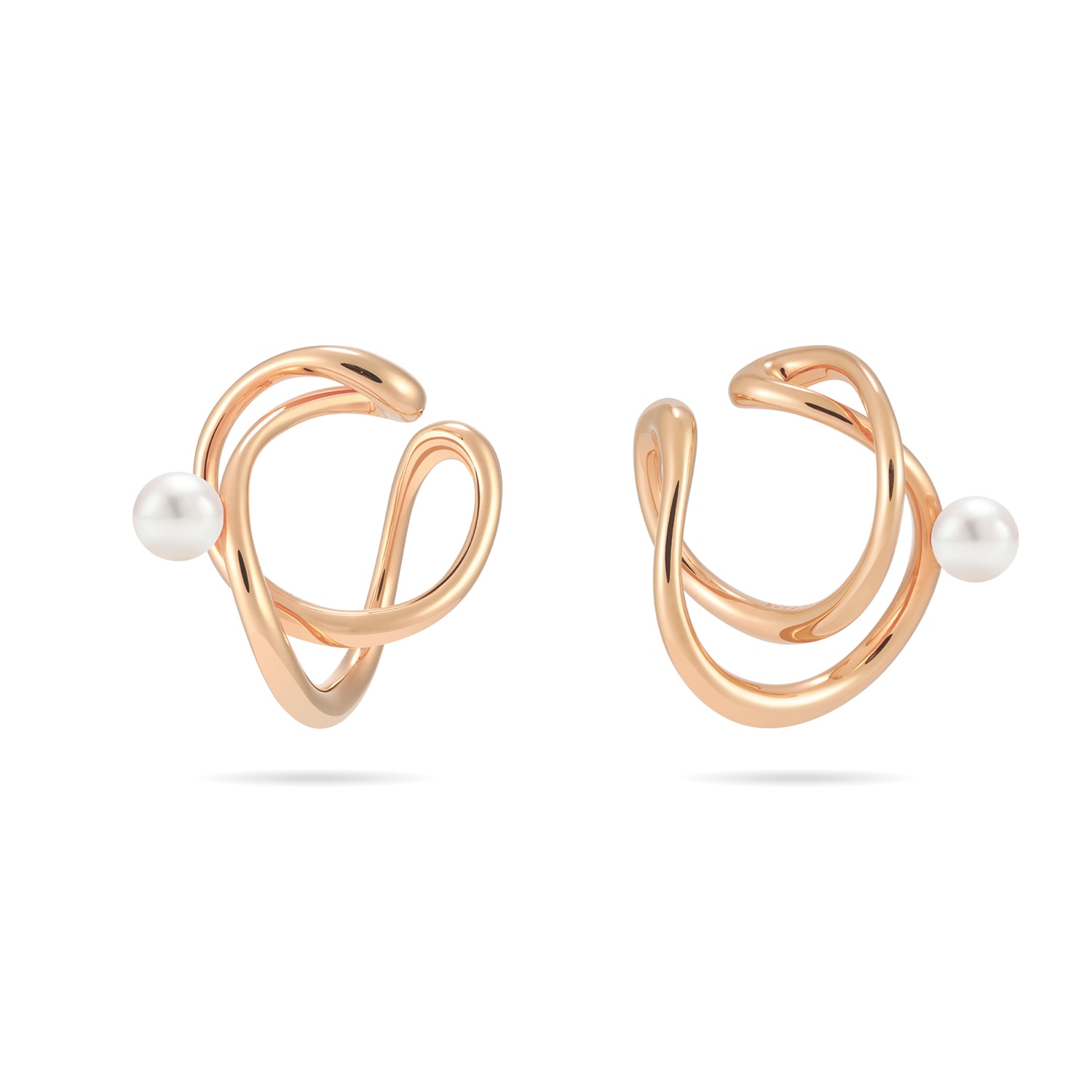 Meulien Women's Infinity Pearl Ear Cuff - Rose Gold