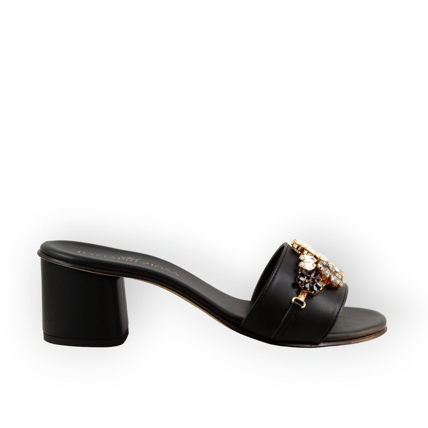 Women’s Flora Vegan Black Mule Sandals With Crystals 3 Uk Damapreziosa