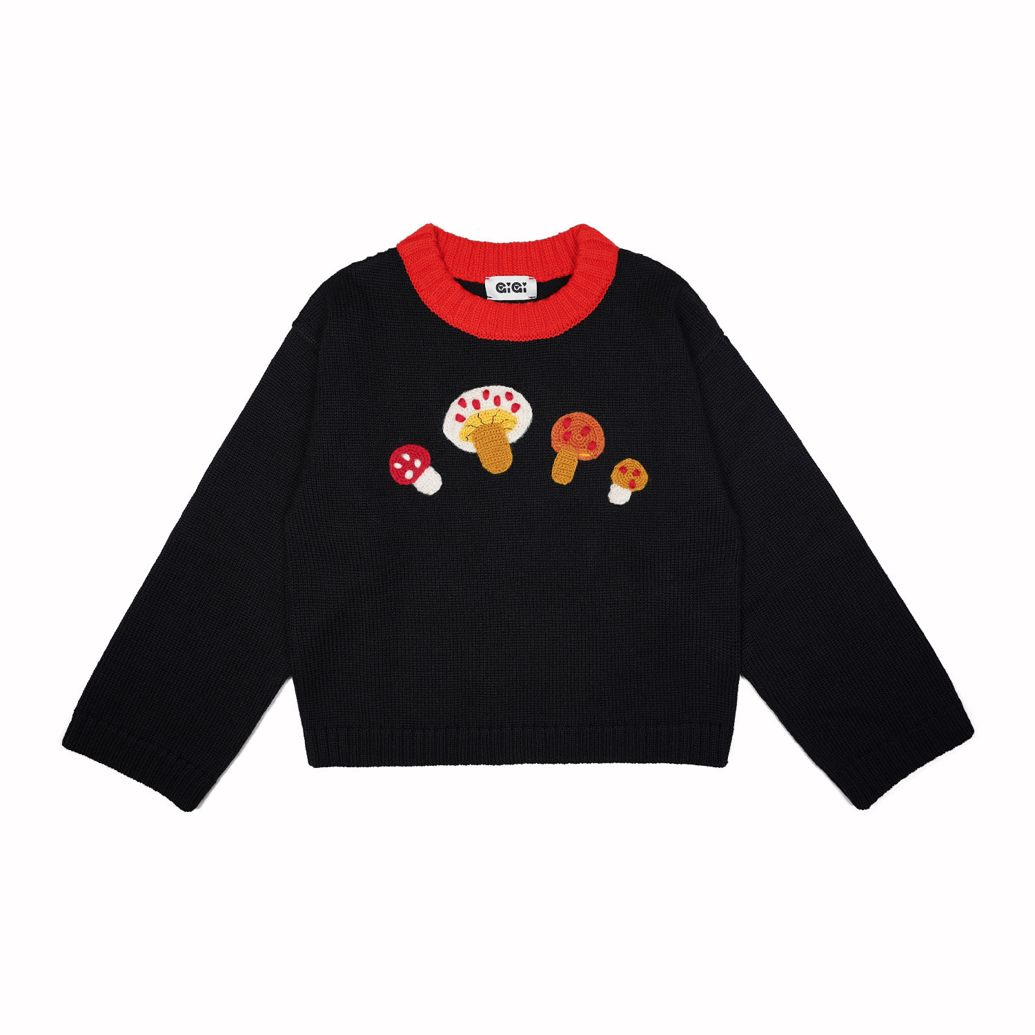 Gigi Knitwear Women's Mushroom Sweater In Black In Black