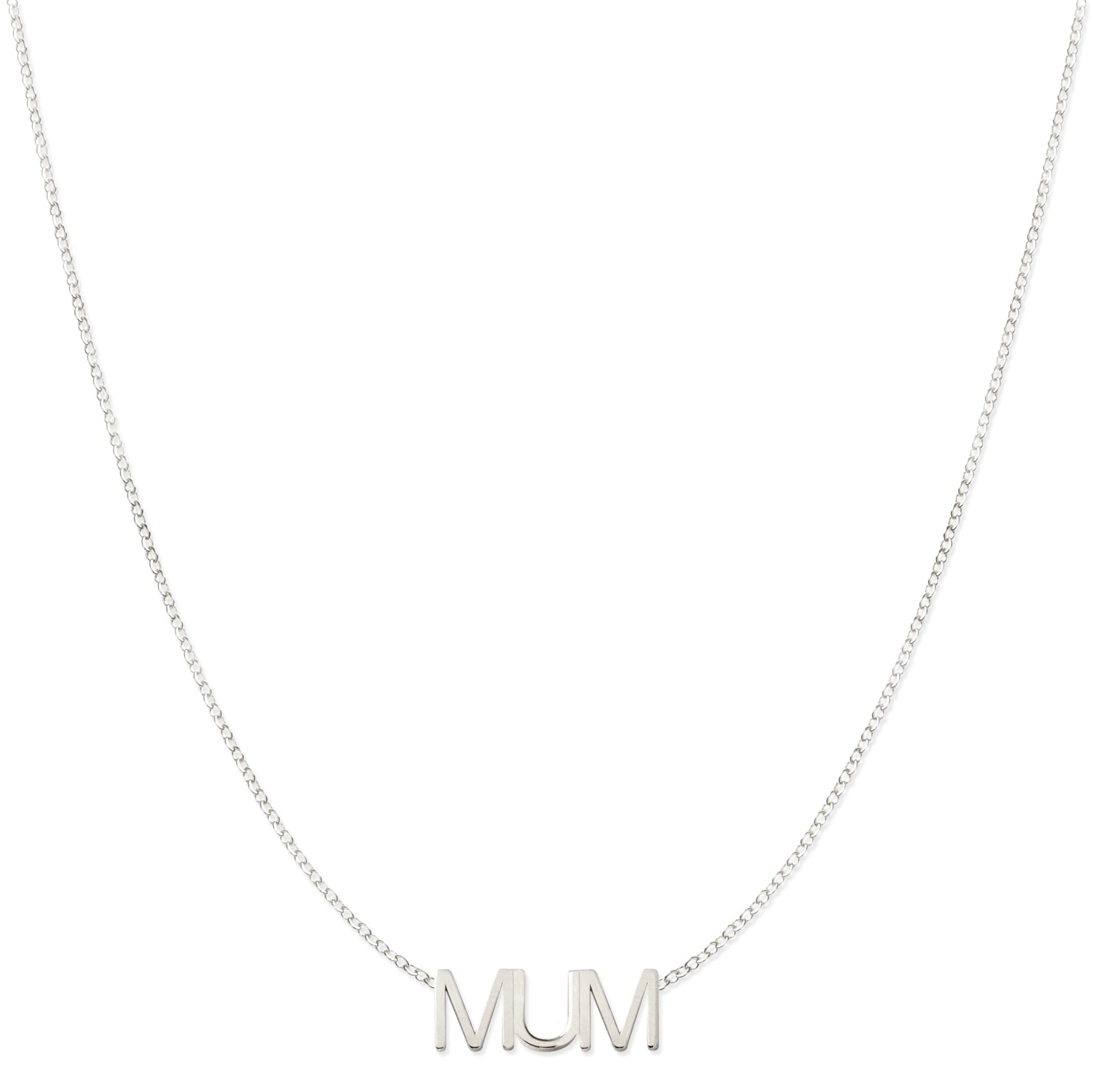Maya Brenner Women's Mum Necklace - White Gold In Metallic