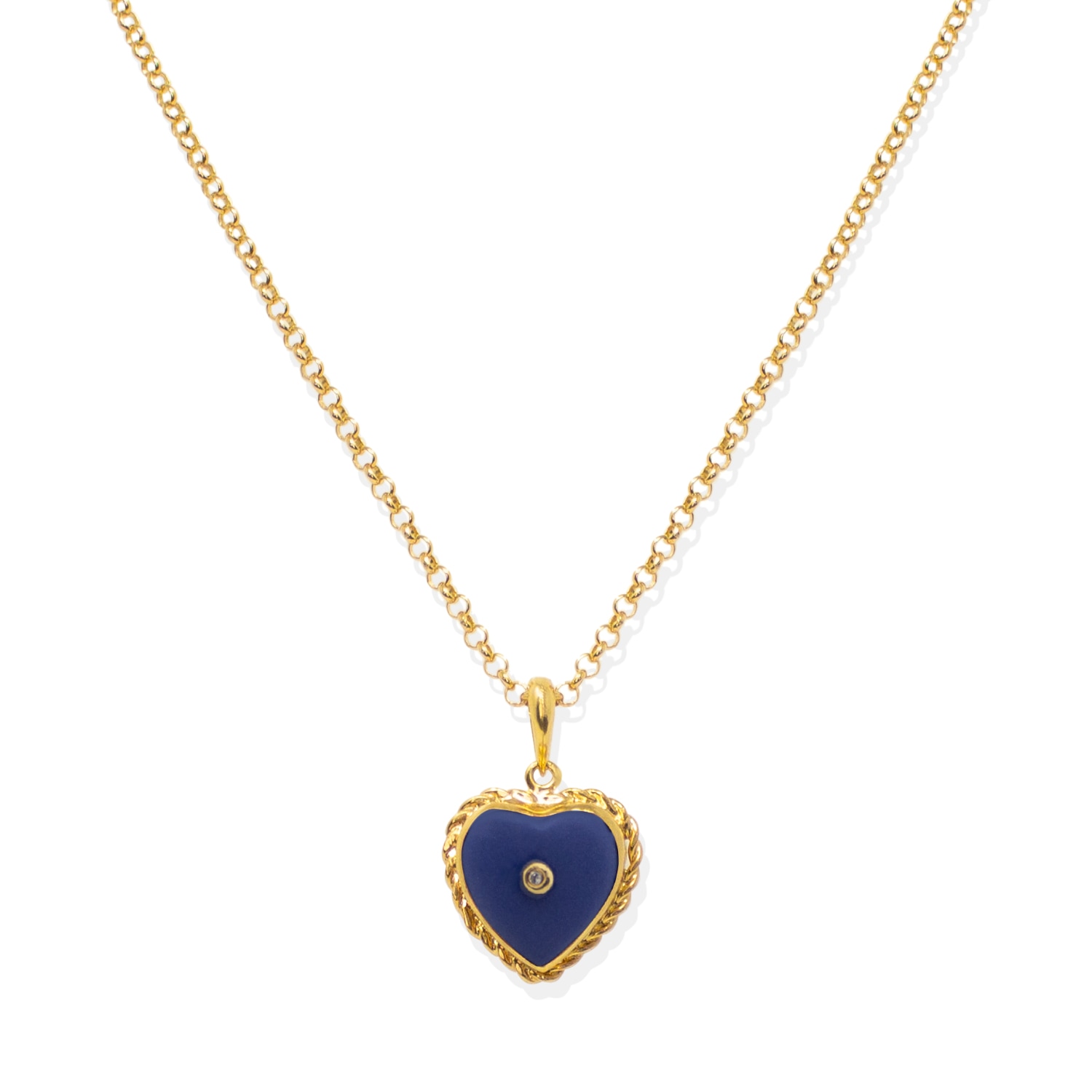 Vintouch Italy Women's Blue / Gold Lovelight Gold-plated Blue Heart Necklace In Multi