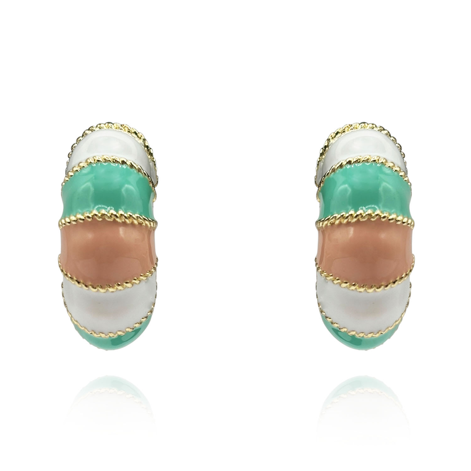 Michael Nash Jewelry Women's White Gold-plated Multi Color Enamel Clip-on Earrings In White