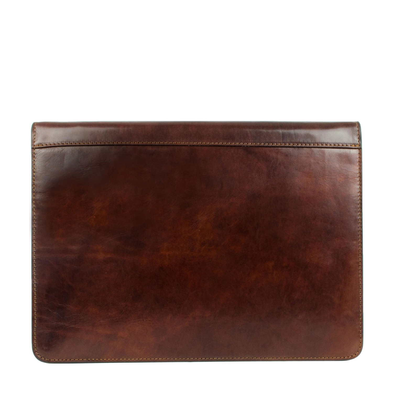 Time Resistance Womens Leather Documents Folder Organizer In Brown - Candide In Brown