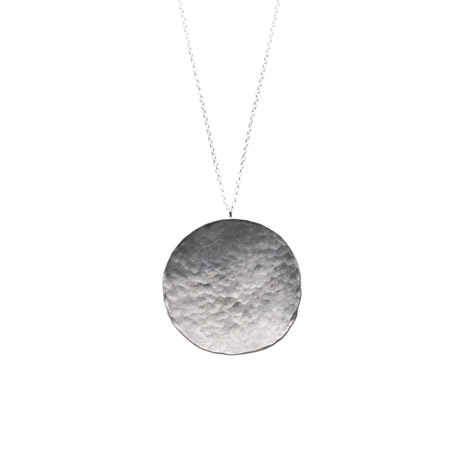 Silver Moon Women's Sterling Silver Necklace With Pendant - Moon's Mirror In Metallic