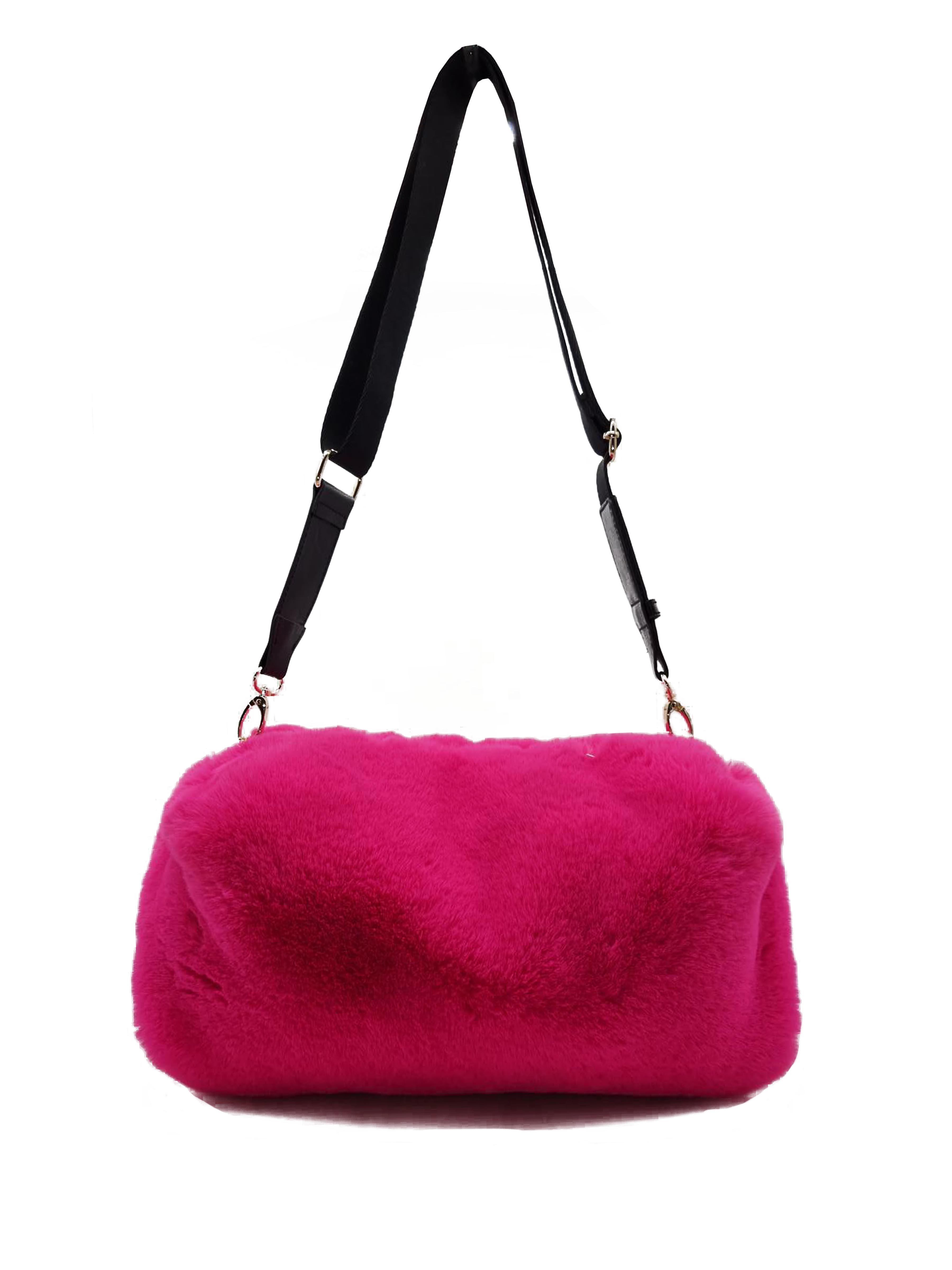 Women’s Pink / Purple / Black Jackson Faux Fur Shoulder Bag-Pink One Size Nooki Design