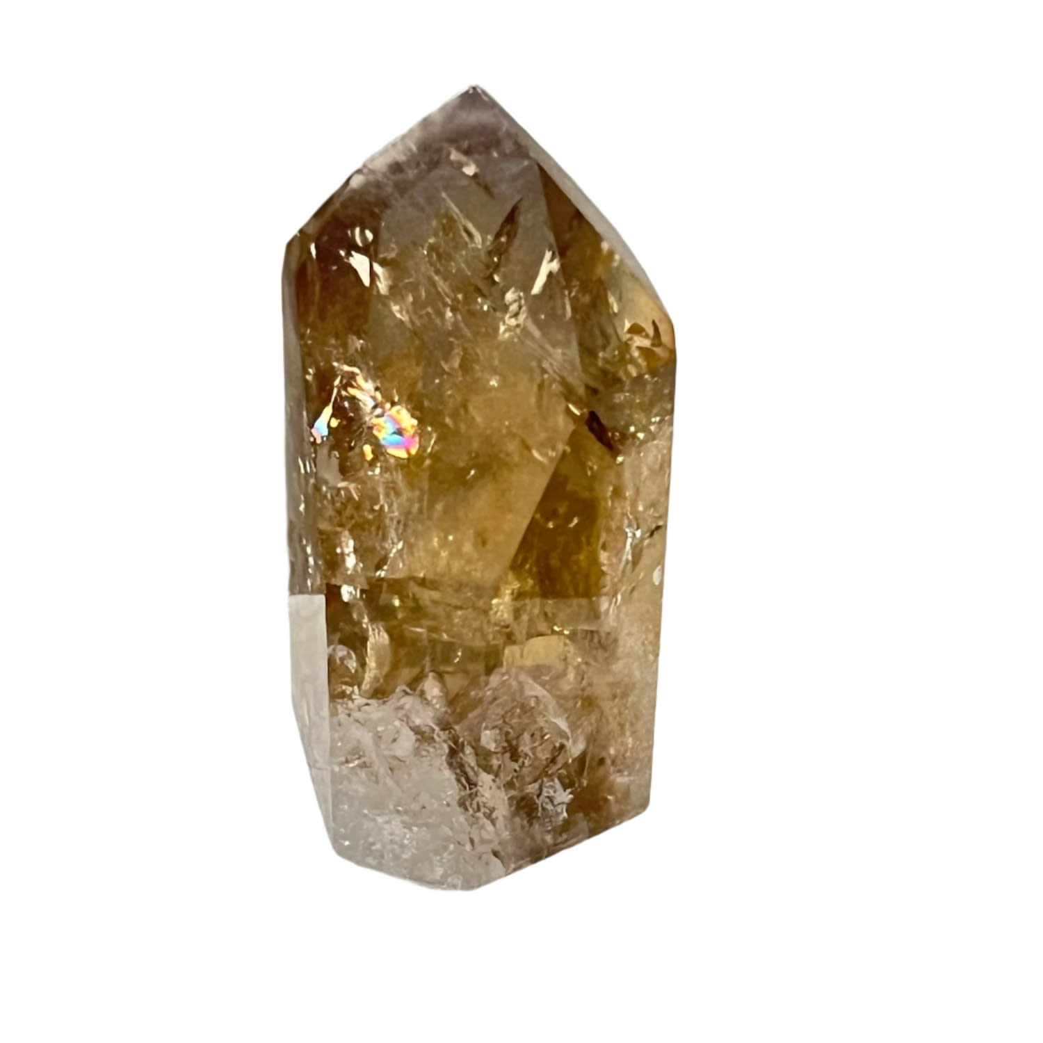Mirabelle Jewellery Yellow Channeling Citrin Smokey Point From Brazil In Yellow