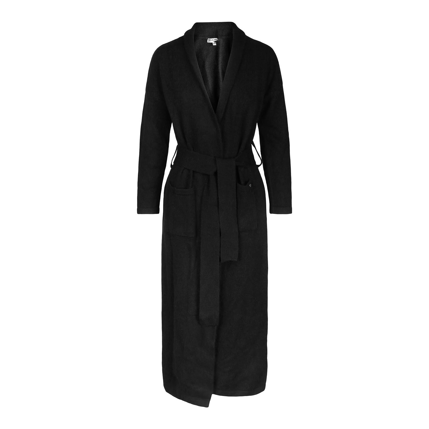 Women’s "Camilla" Cashmere Dressing Gown- Black S/M Tirillm