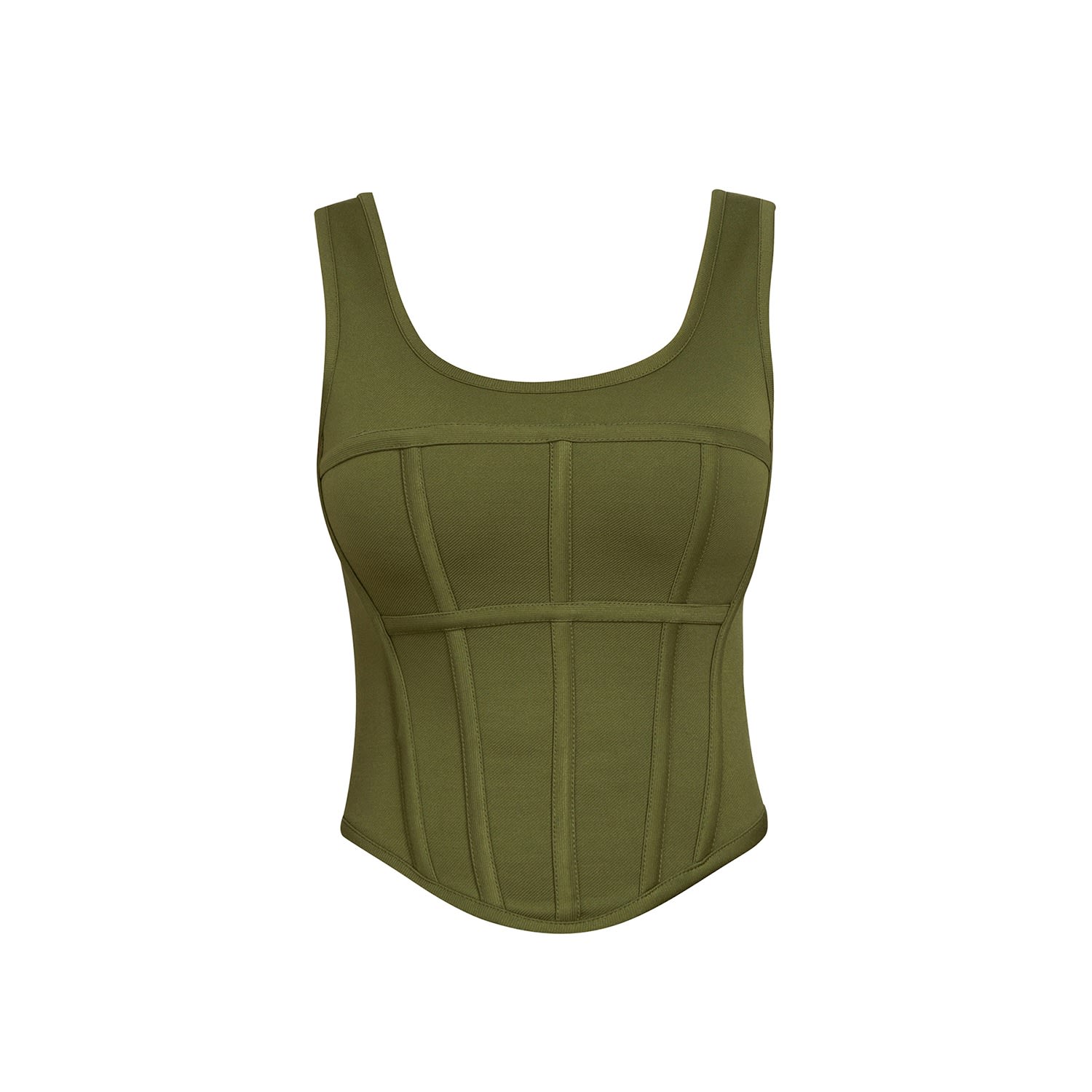 Women’s Green Jersey Corset Top Medium Cliché Reborn