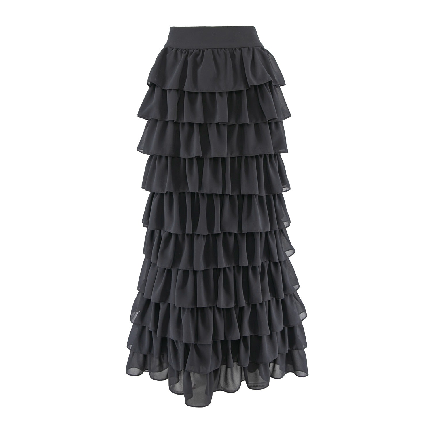Silvia Serban Women's Black Veil Skirt With Adjustable Length In Black