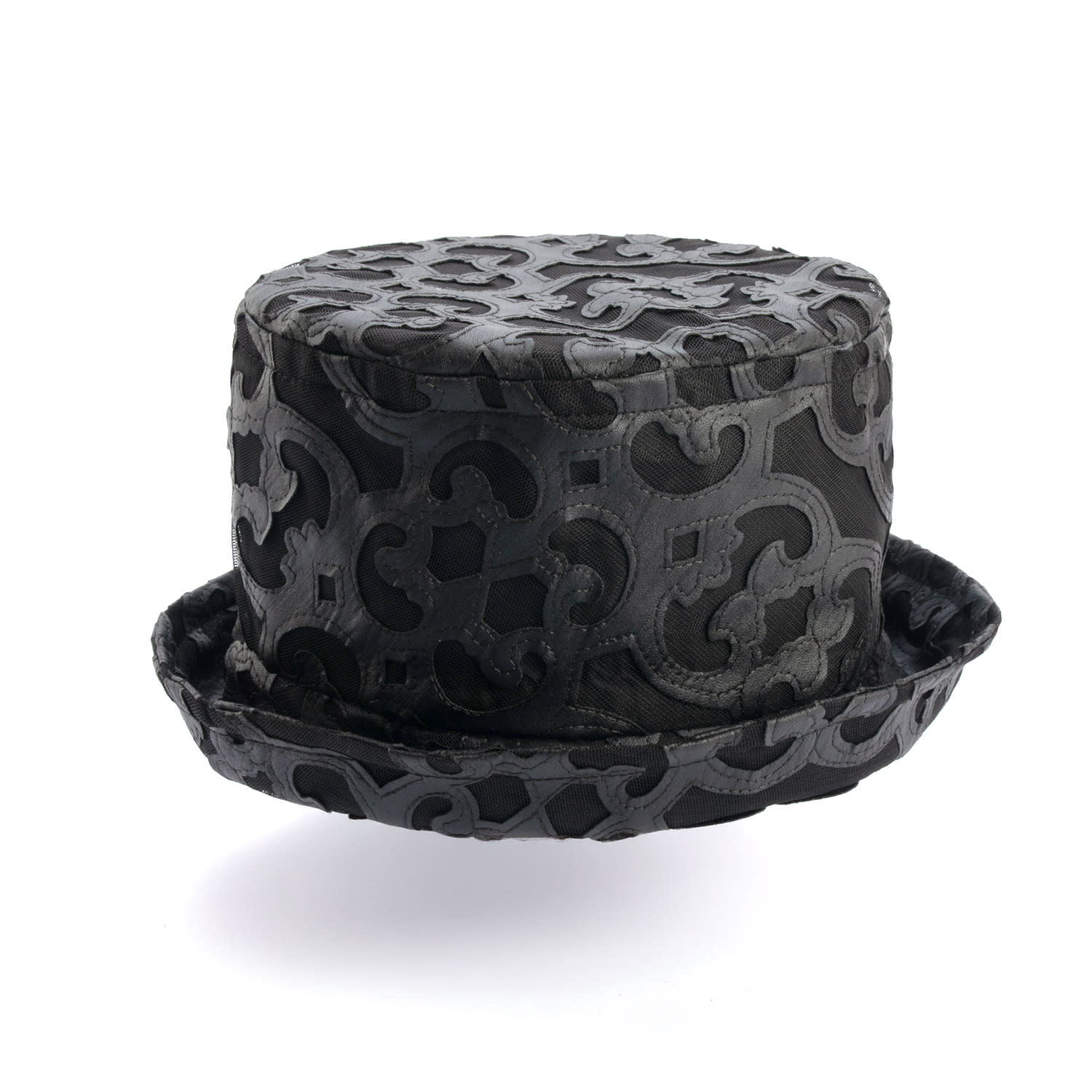 Women's Black Sultan - Bucket Hat With Leather Motifs | Medium | Sibi Hats
