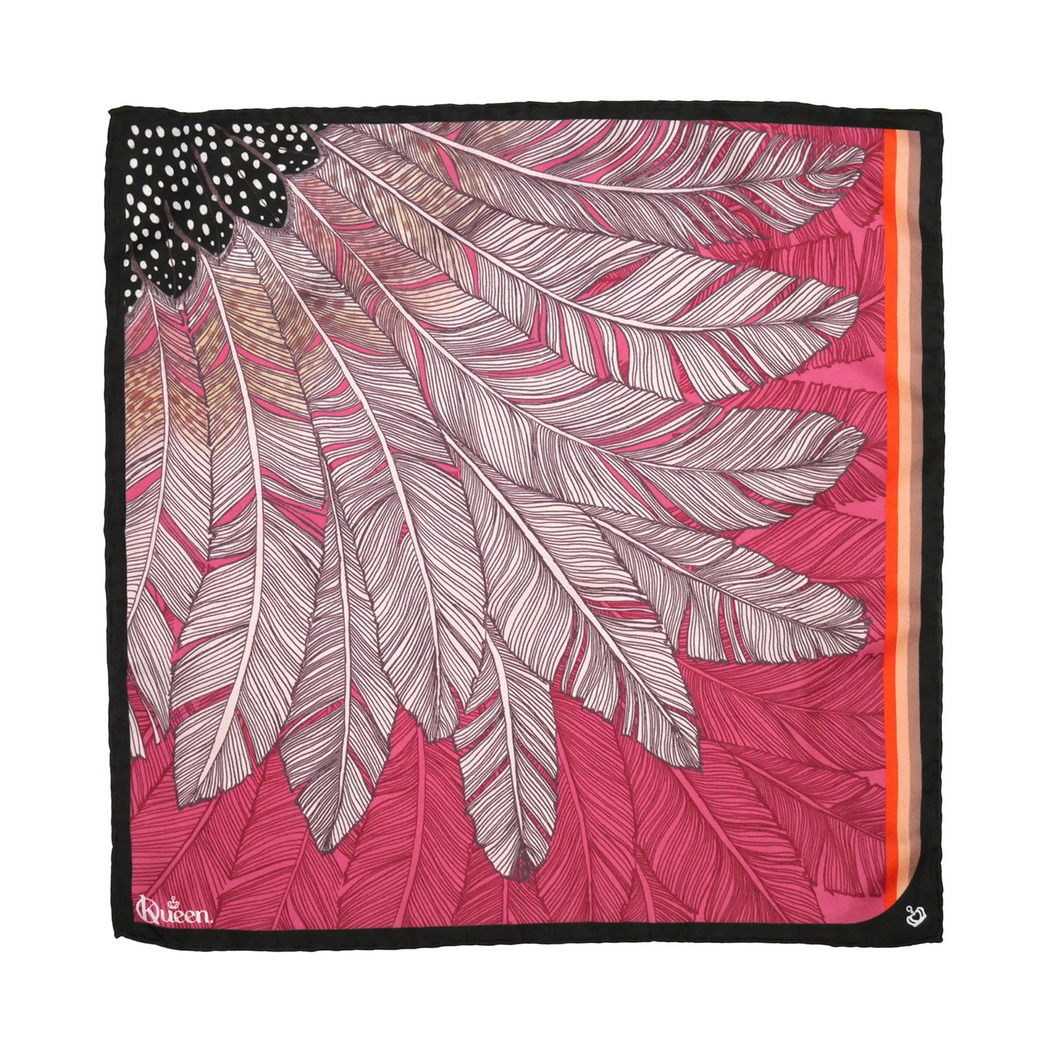 Women’s Pink / Purple Silk Scarf - Feathers - Pink Kueen