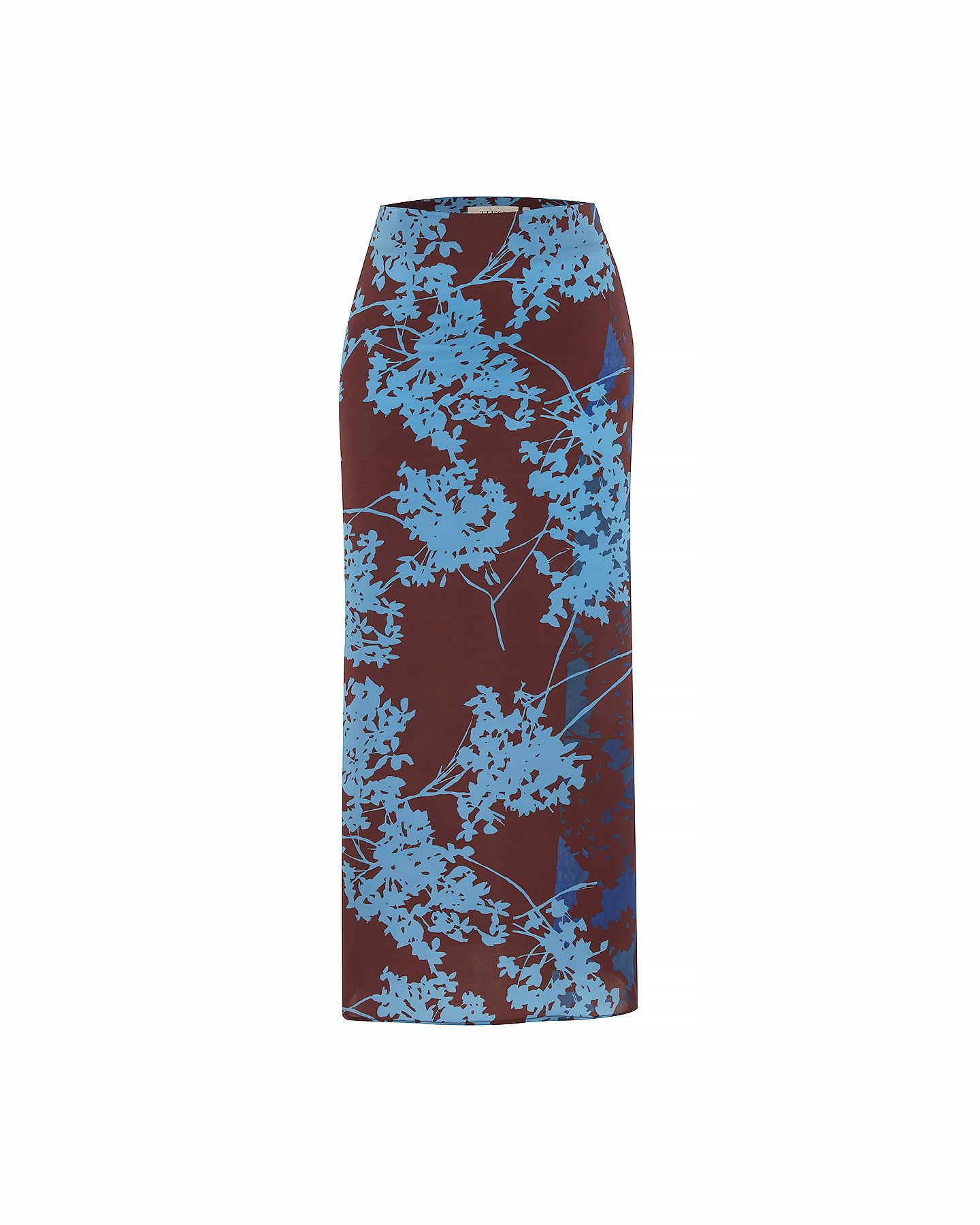 Theo The Label Women's Neutrals / Blue Hydra Printed Maxi Skirt - Koffee / Blue
