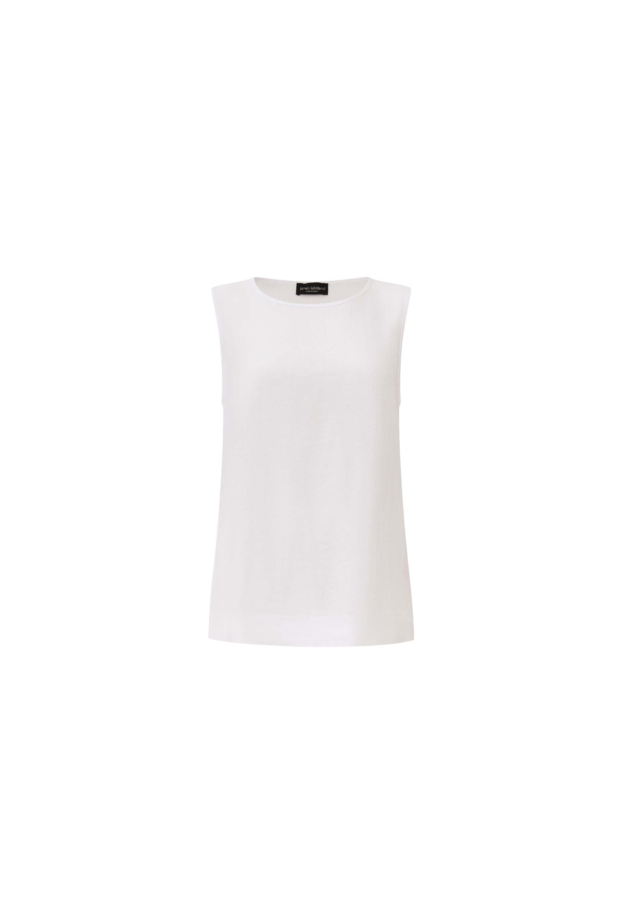 James Lakeland Women's White Linen Button Top
