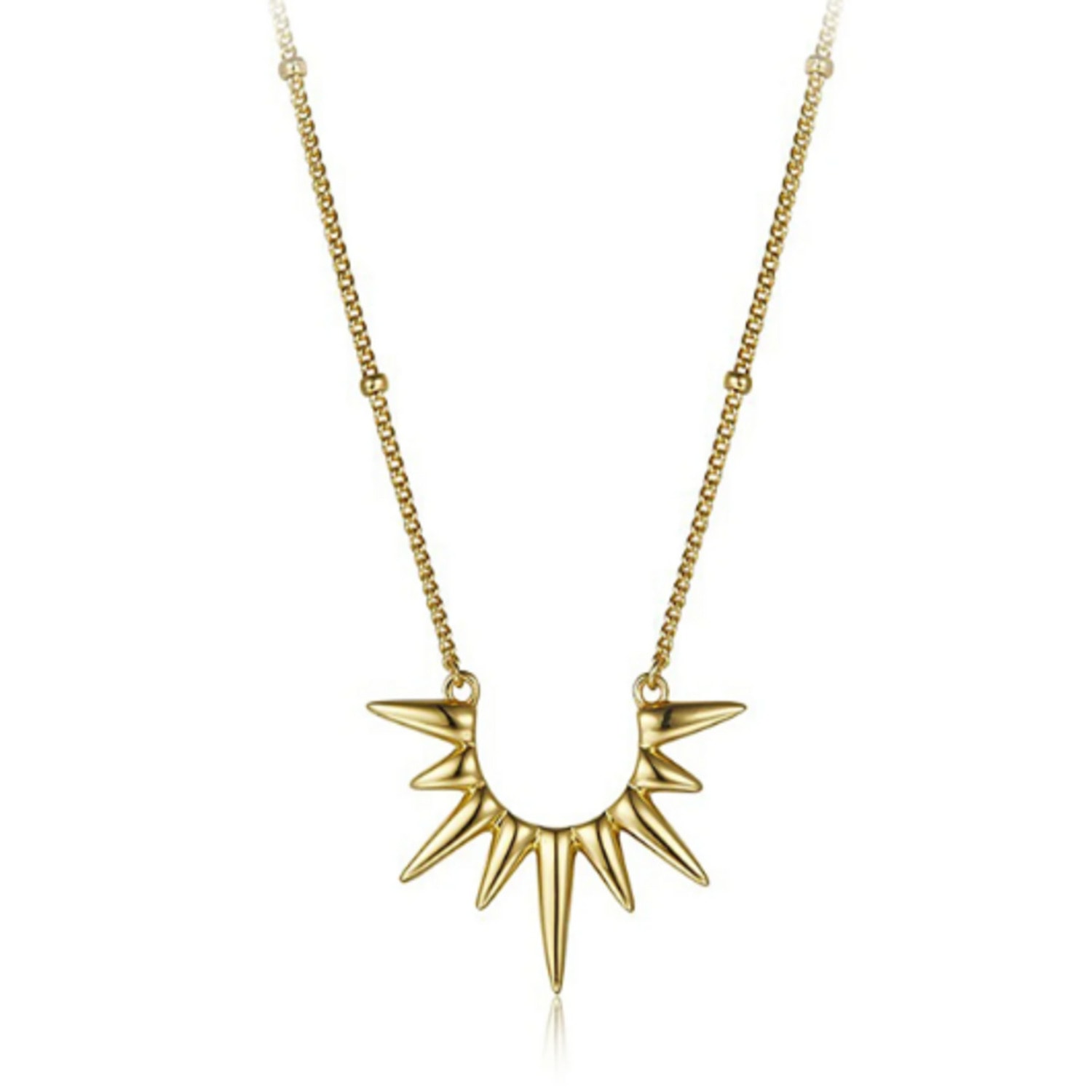 Women’s Shekel Sunrise Spike Gold Vermeil Silver Necklace Janus Edinburgh