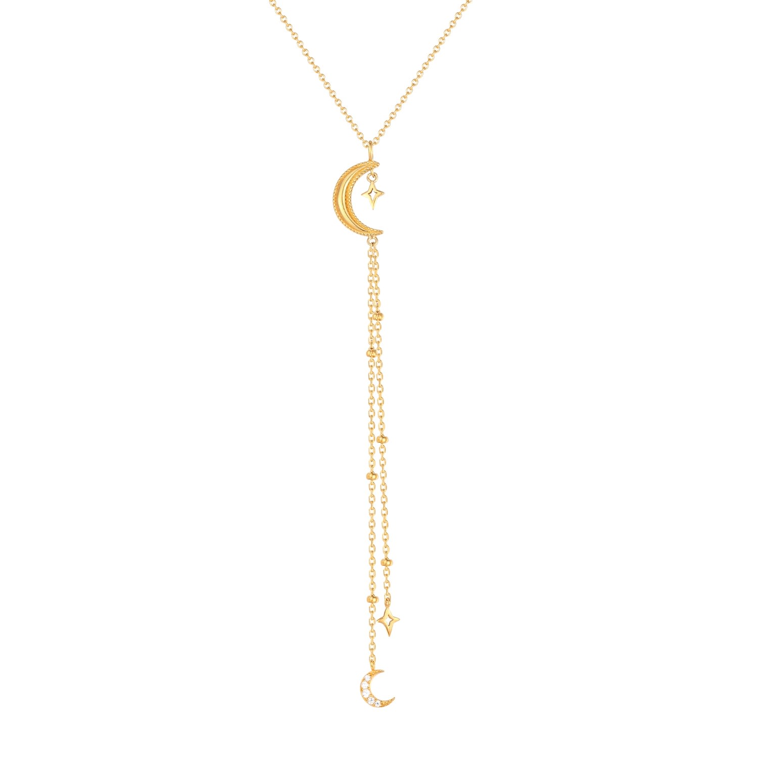 Women’s 22Ct Gold Vermeil Cosmic Lariat Necklace Seol + Gold