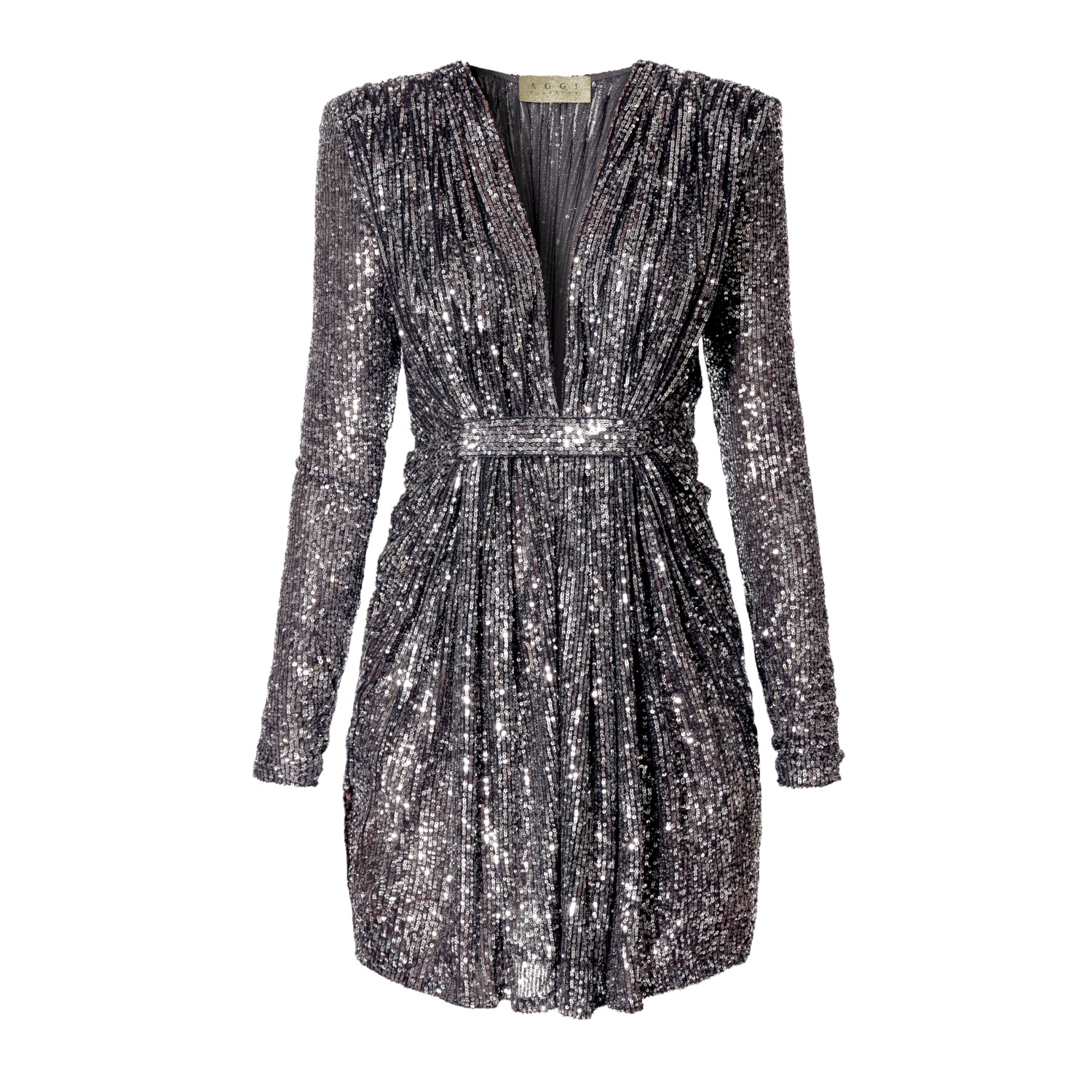 Aggi By Halewski Women's Roxie Silver Diamond Mini Sequin Dress In Silver