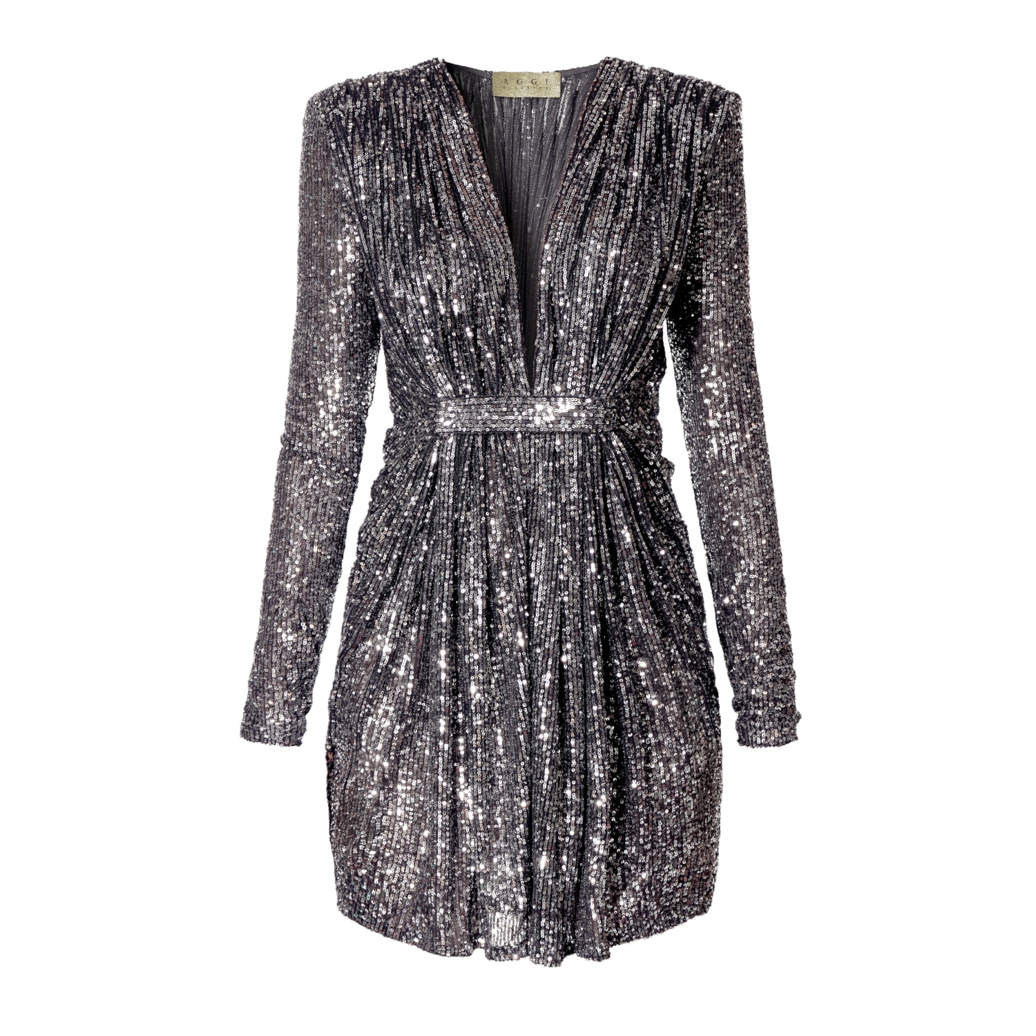 Aggi Women's Roxie Silver Diamond Mini Sequin Dress