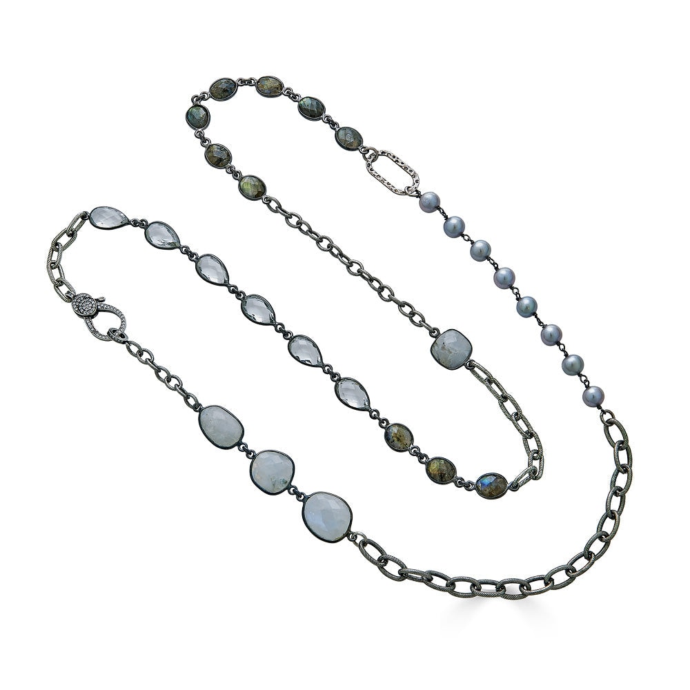 Loni Paul Jewelry Women's Silver Moonstone, Labradorite, Crystal & Pearl Necklace In Silver