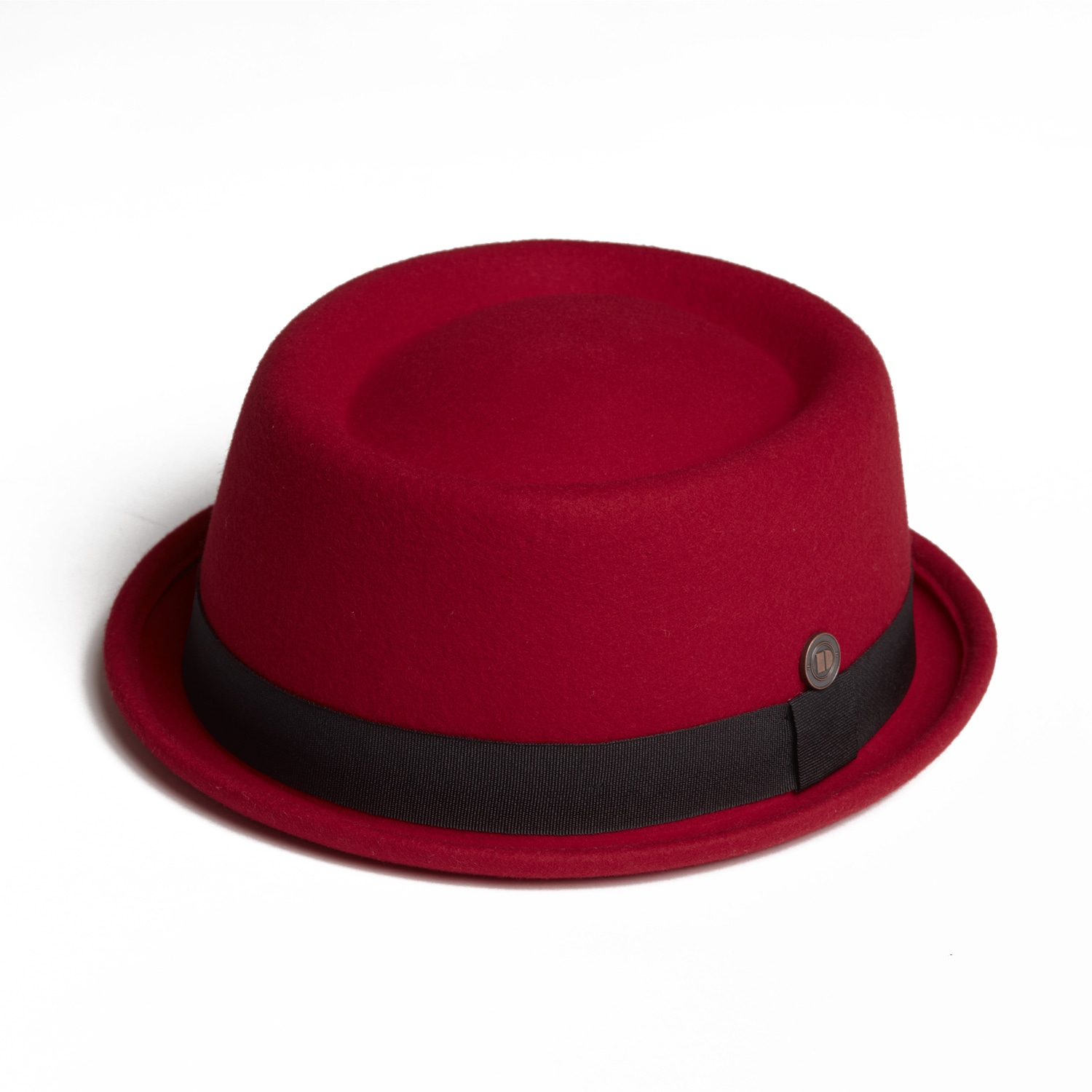Dasmarca Hats Men's Jack Ruby Red Felt Skimpy Brim Short Brim Rude Boy Mod Style Porkpie Hat In Red