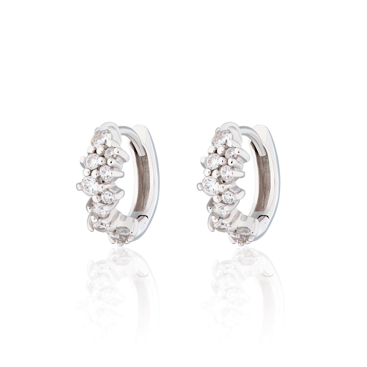 Scream Pretty Women's Silver Stardust Huggie Hoop Earrings In Gray