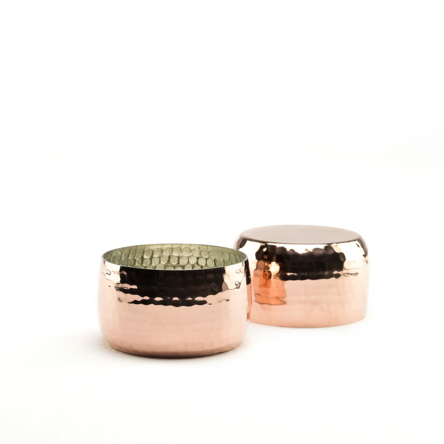 Anatoliacraft Brown Handcrafted Hammered Copper Snack Bowls – Set Of Two