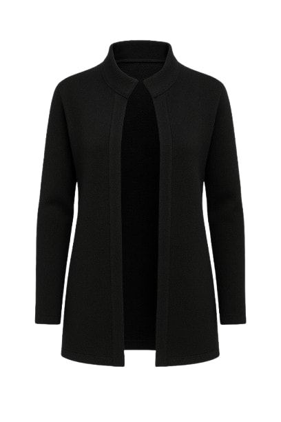 Conquista Women's Black Knit Jacquard Jacket With Batwing Sleeves In Black
