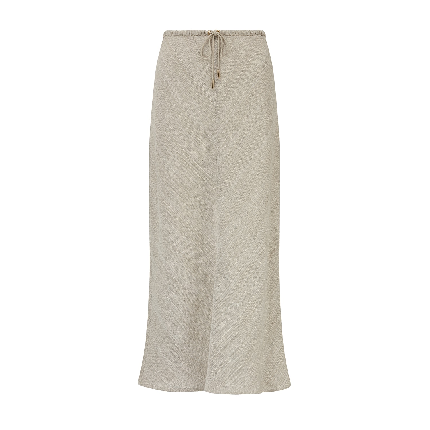 The Summer Edit Women's Neutrals Phoebe Luxe Linen Drawstring Skirt - Natural
