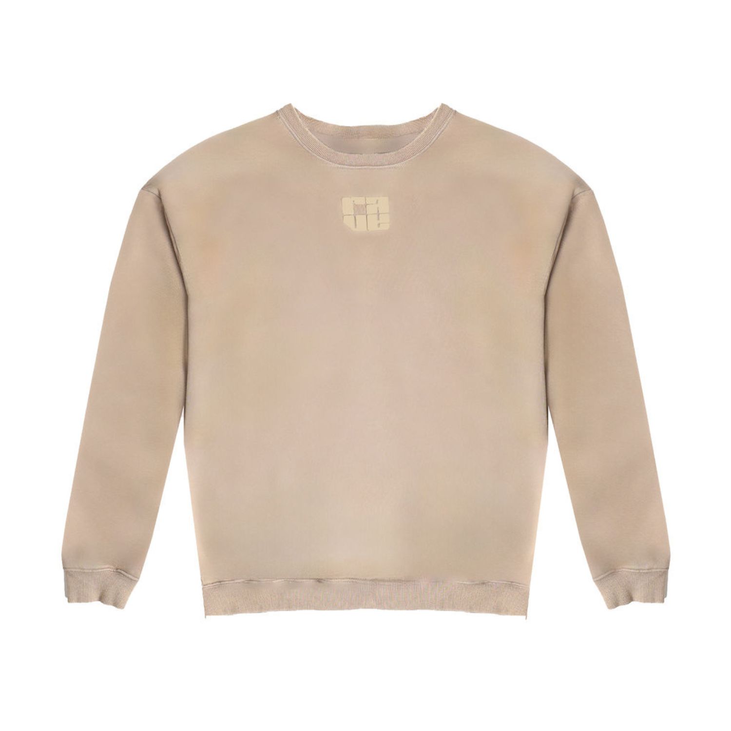 Rave On Trend Women's Neutrals Denim Wash Crew In Tan In Brown