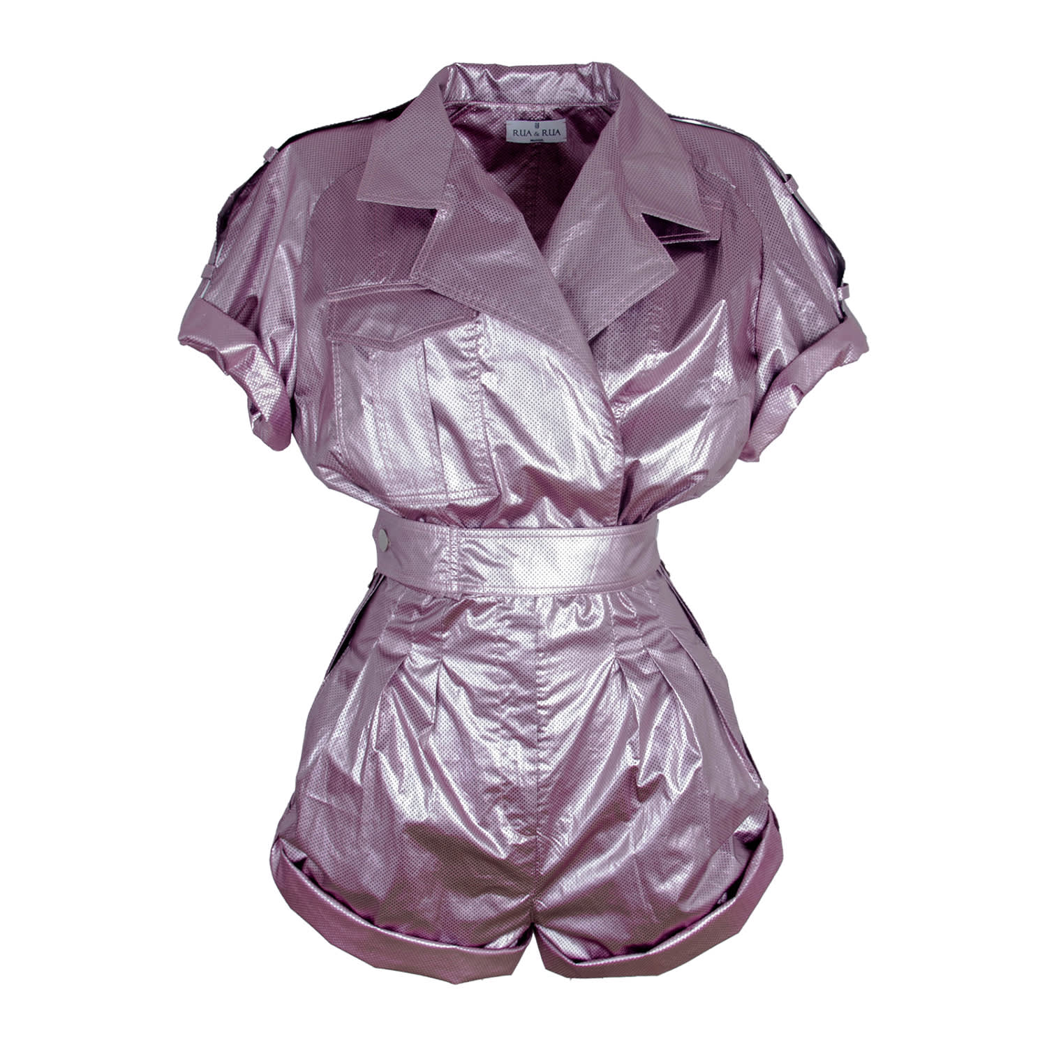 Rua & Rua Women's Pink / Purple Metallic Pink Short Jumpsuit Playsuit In Purple