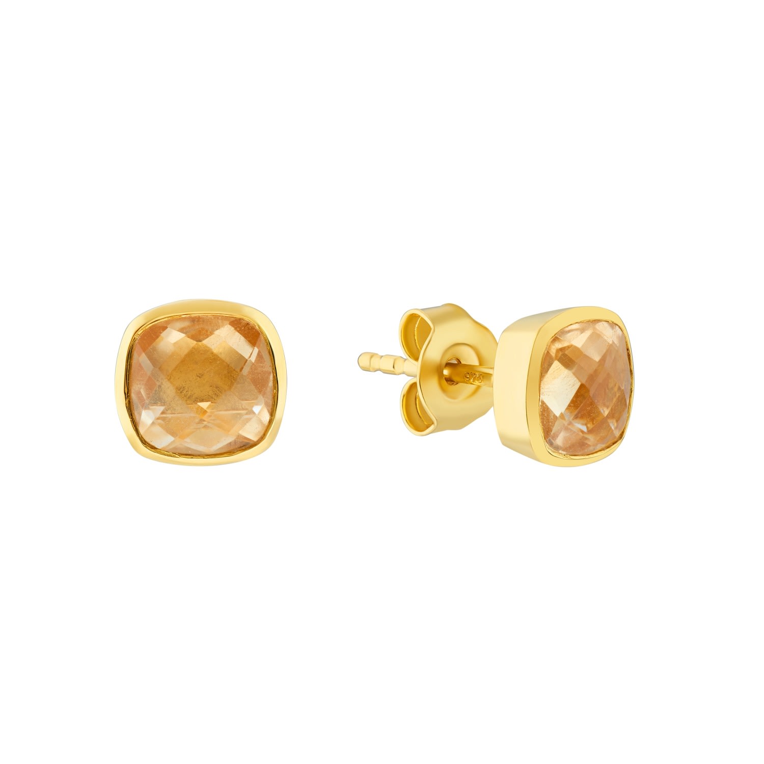 Auree Jewellery Women's Gold / Yellow / Orange Brooklyn Citrine & Gold Vermeil Stud Earrings