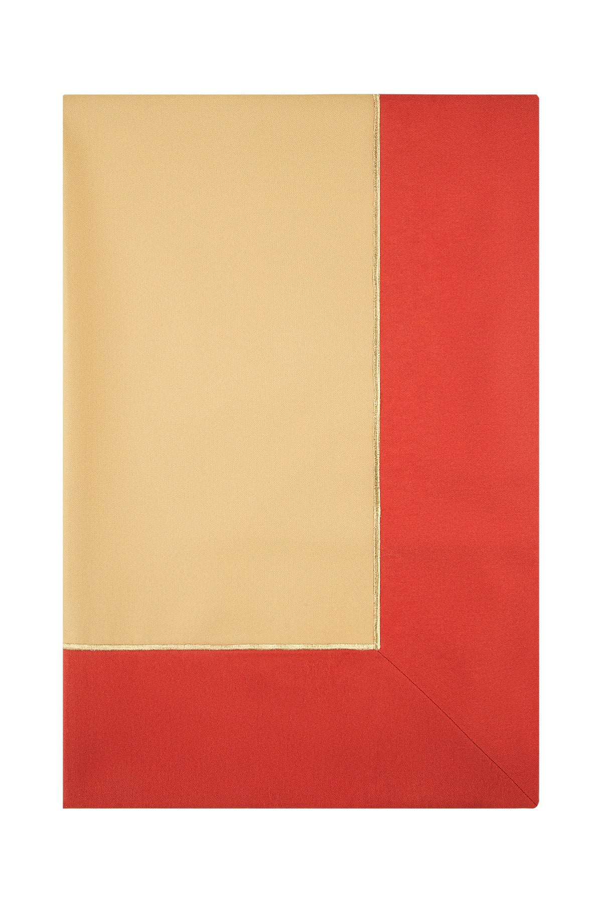 Roumélie Orientale Cookie & Brick Red With Gold Embroidered, Sunset Therapy Tablecloth In Red