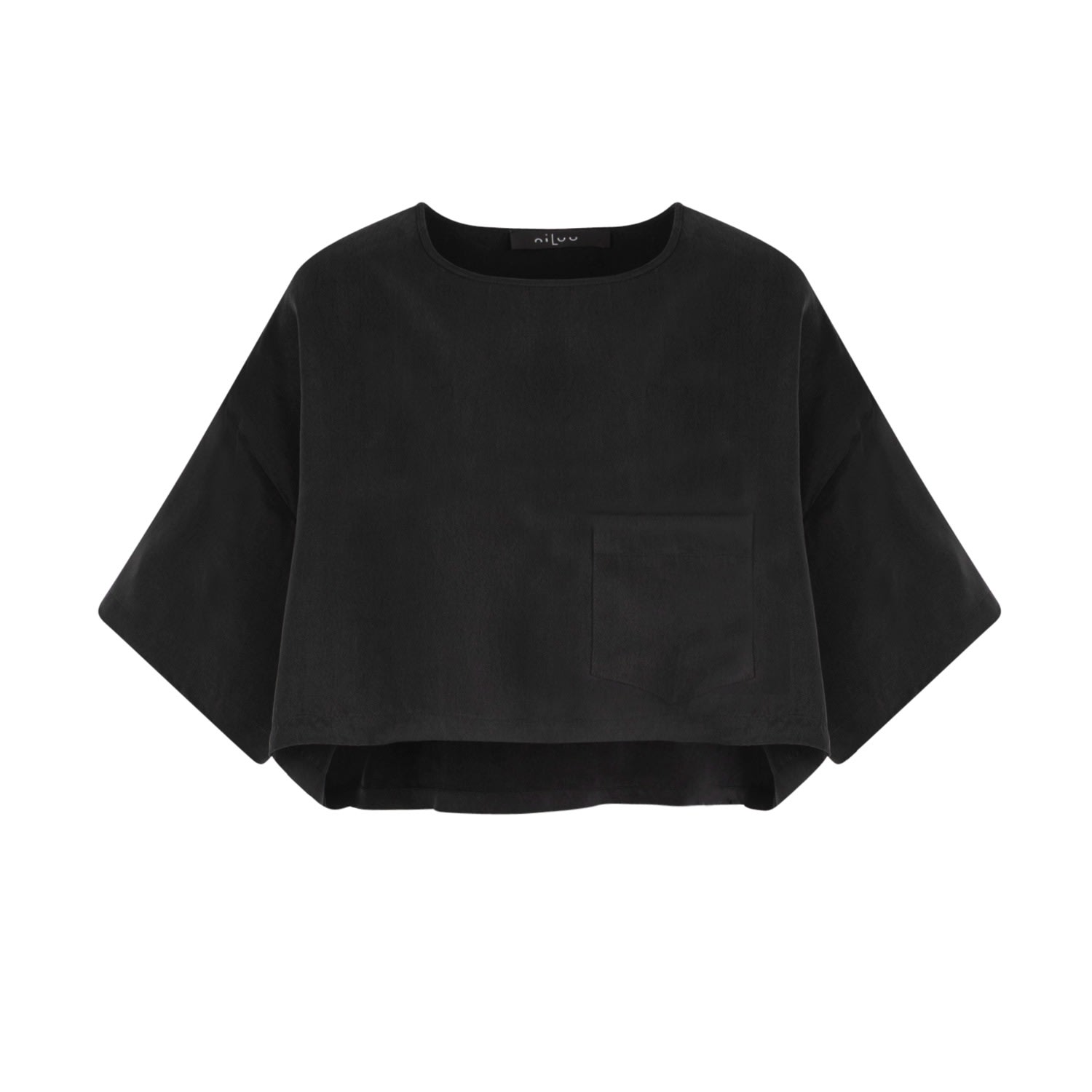 Niluu Women's Black Noir Harper Crop Tee In Black