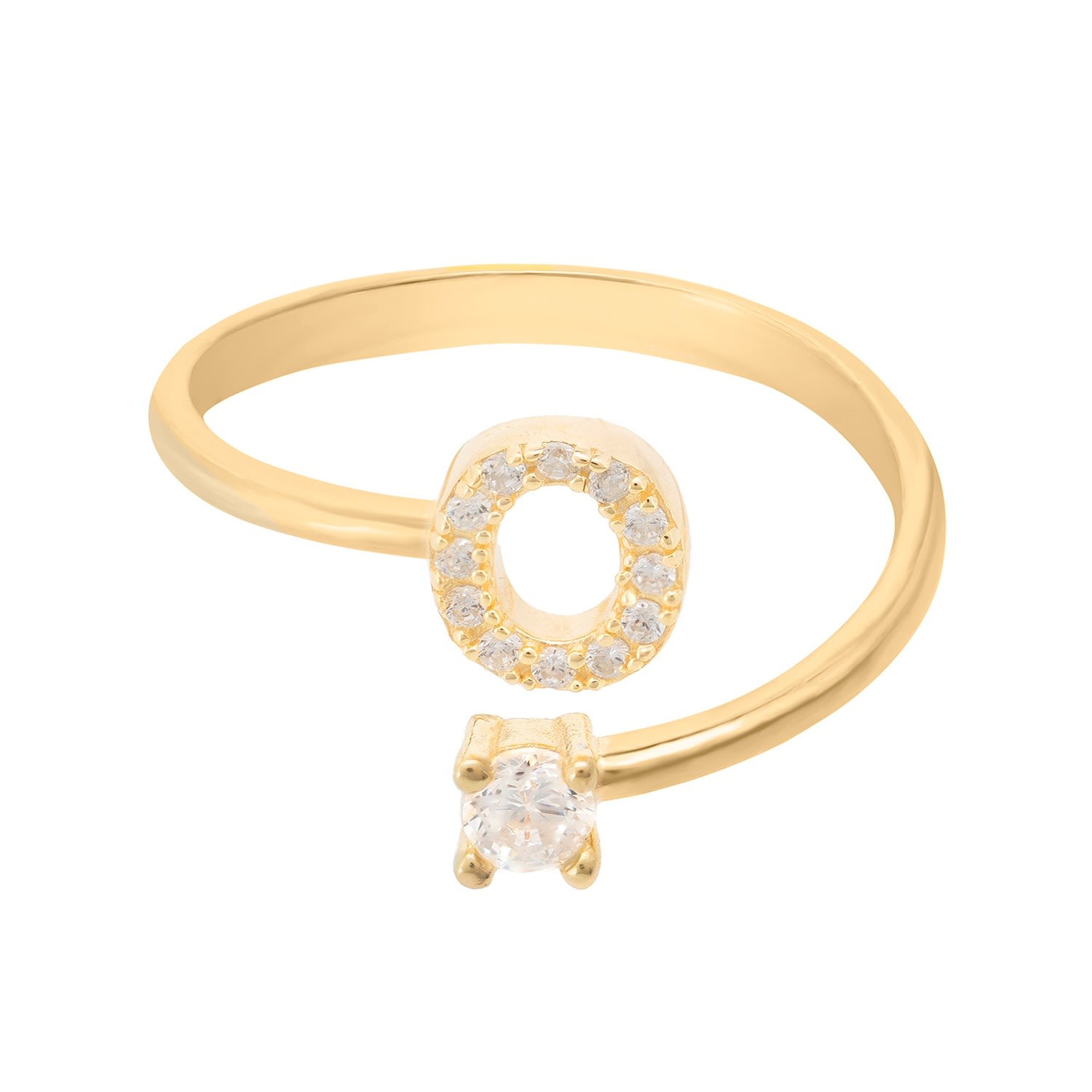 Latelita Women's Gold / White Initial Ring Gold O In Burgundy