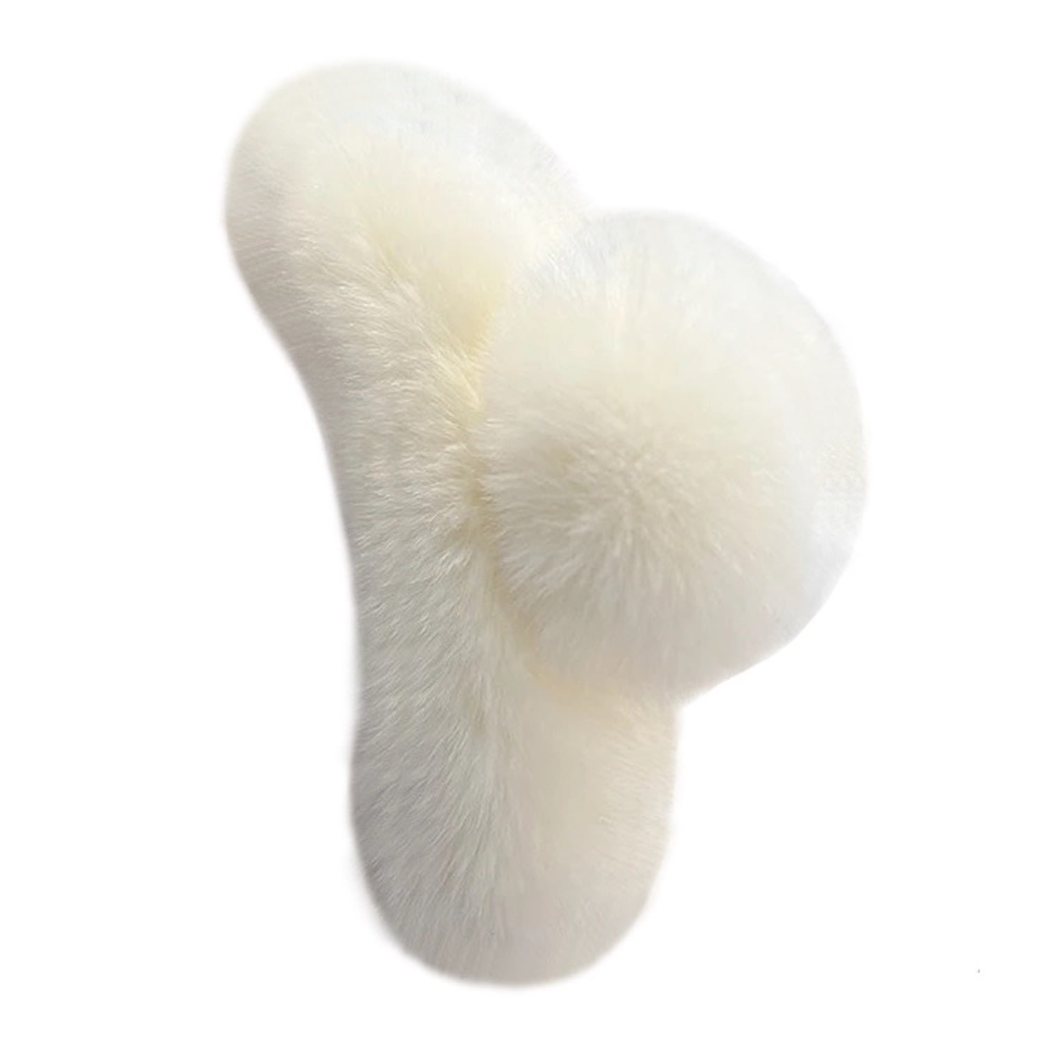 Earth Body Women's Neutrals Mar Fun Fur Hair Fastener In Vanilla In Yellow