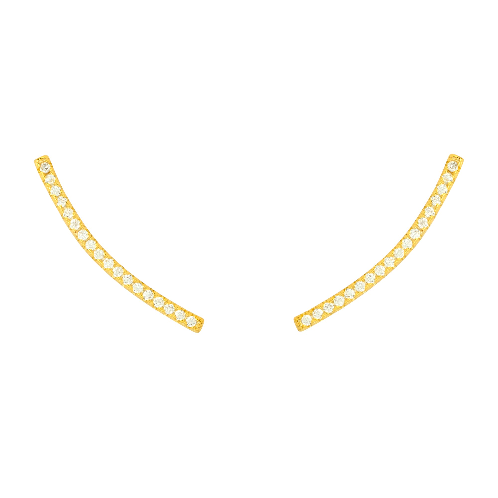 Gold Trip Women's Crystal Bar Ear Climber Earrings In Gold In Gold