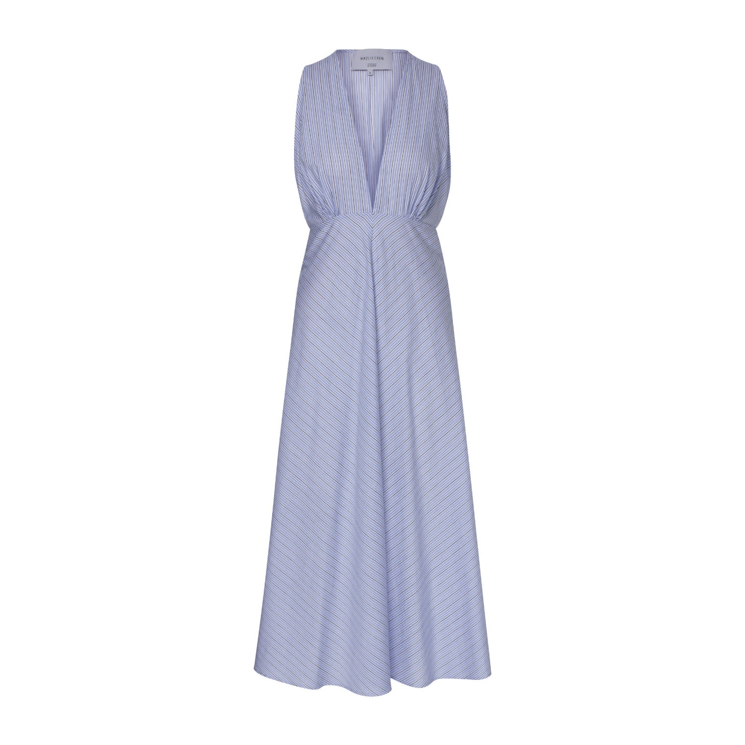 Women's Blue Jain Tie Back Dress In Cotton | Xs/S | Nazli Ceren