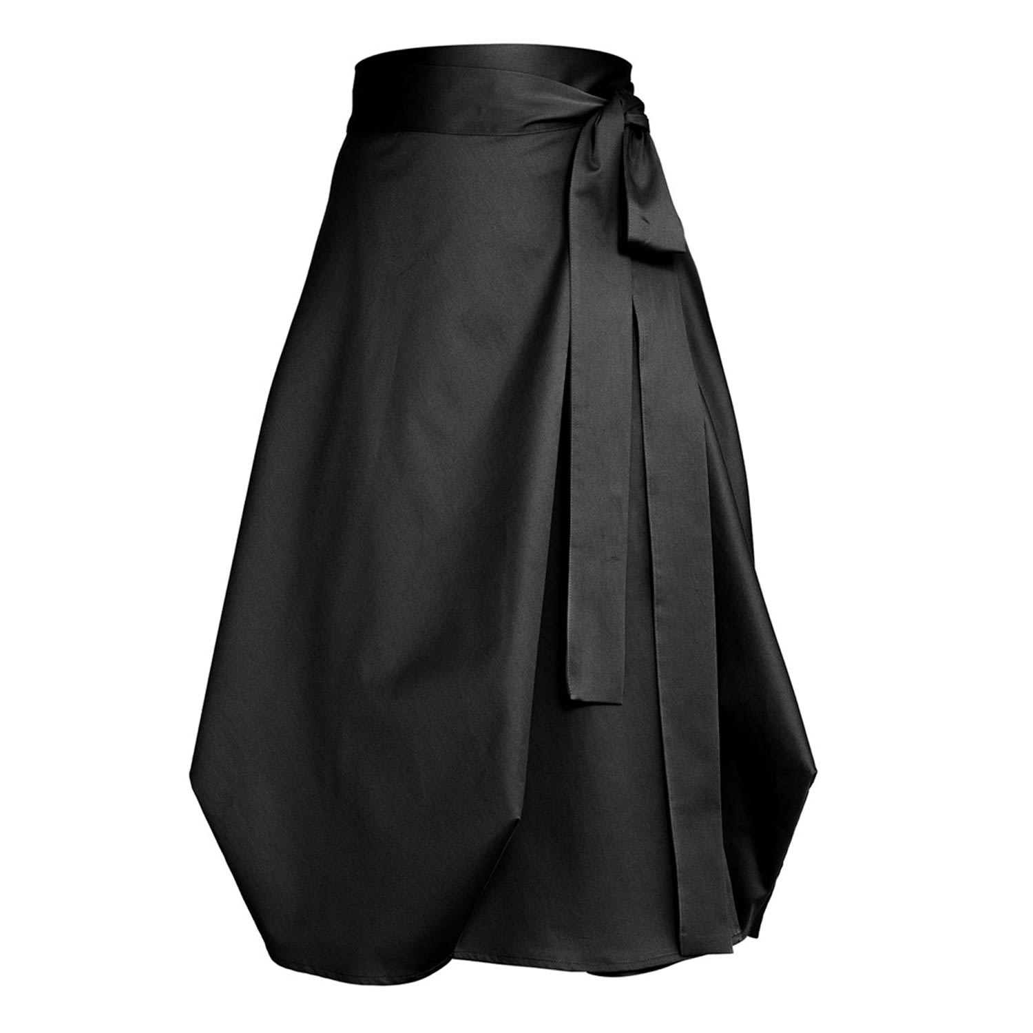 Bianca Popp Women's Wrapped Skirt In Black Cotton In Black