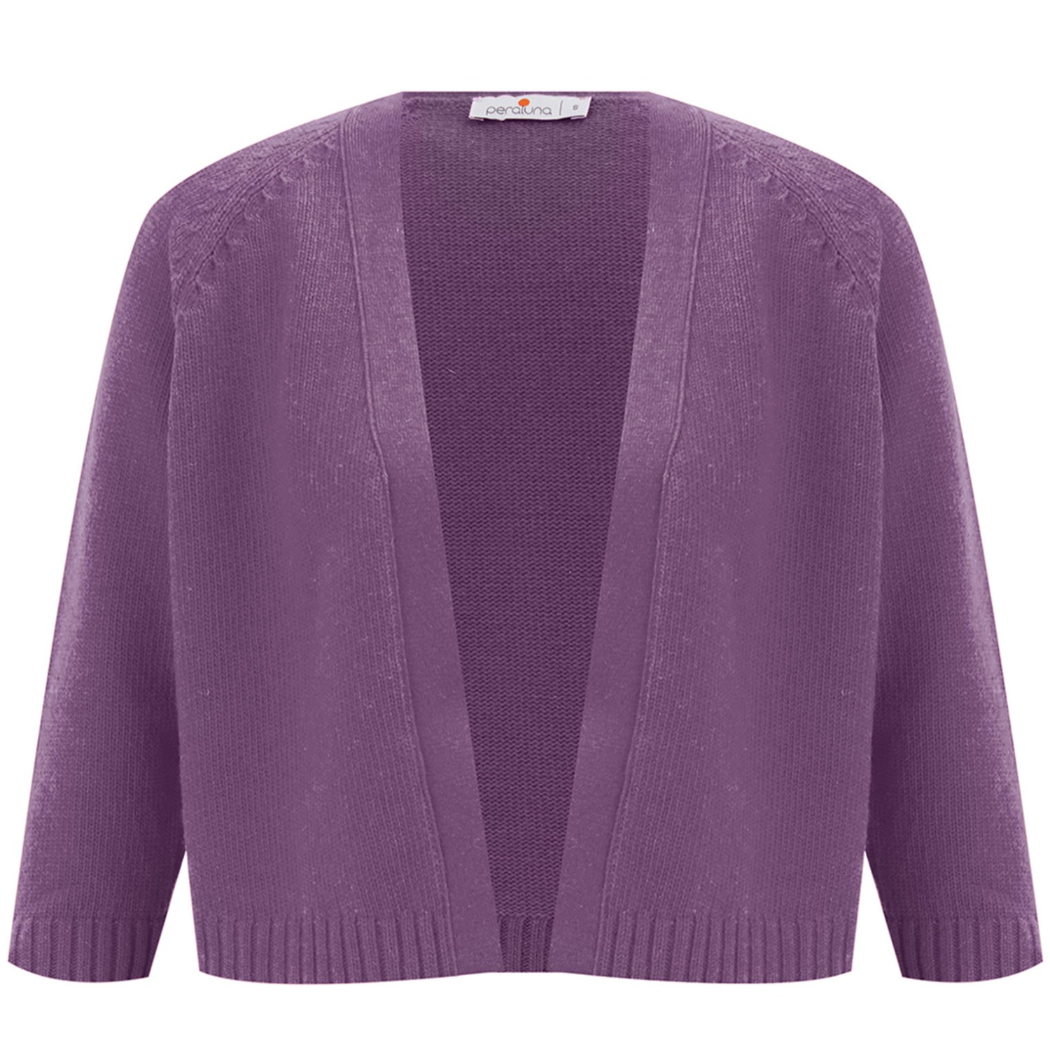 Cashmere Blend Bolero Cardigan Dark Lilac by Peraluna