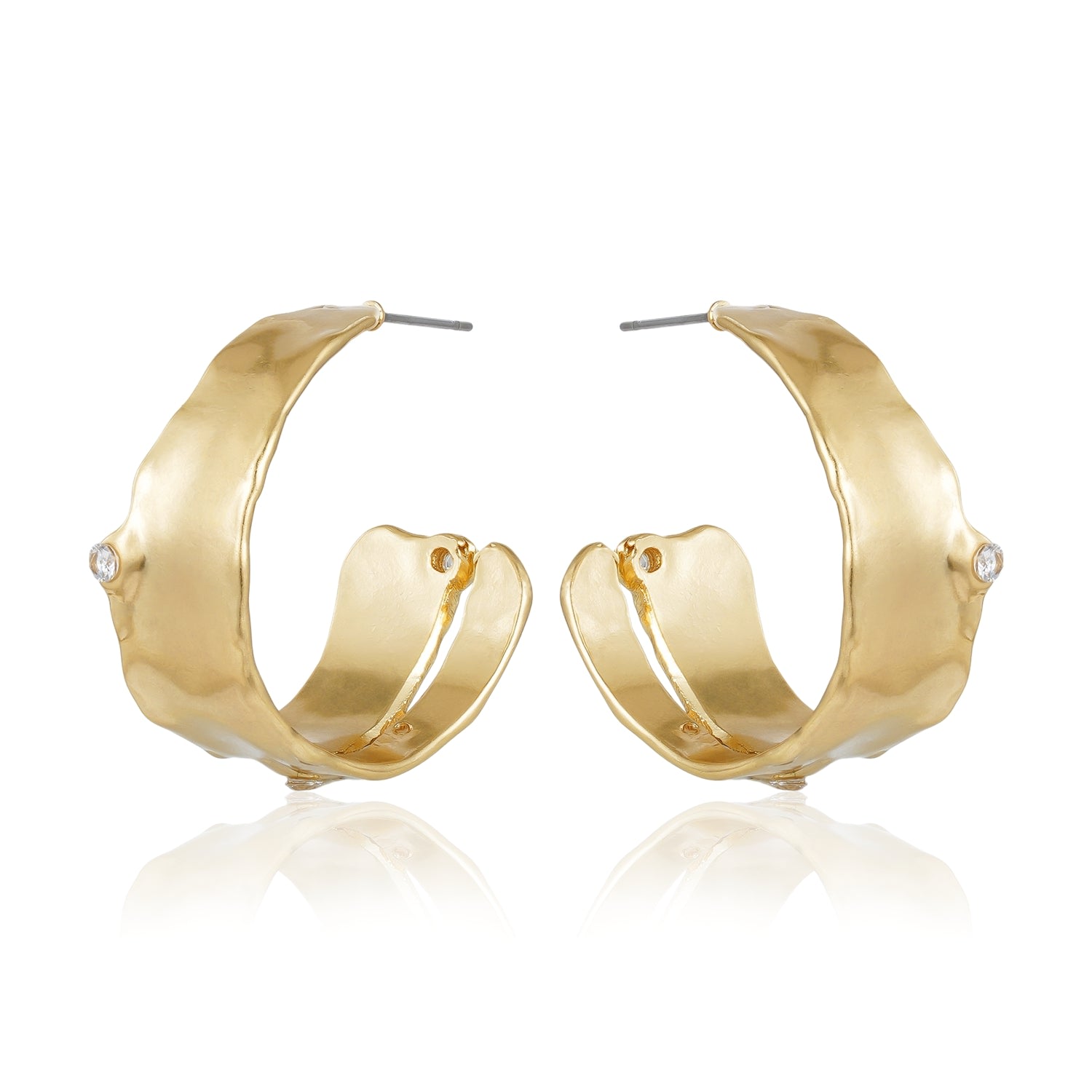 Rare Matters Jewelry Women's Gold Nature's Elegance Statement Hoop Earrings