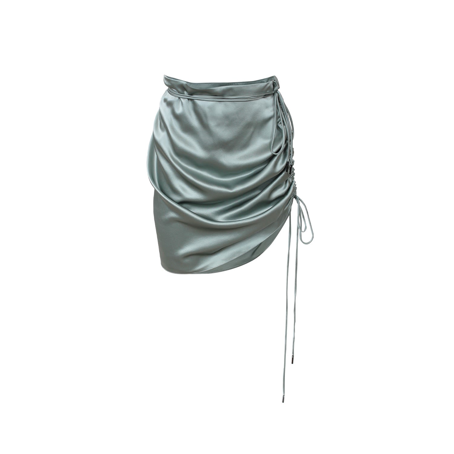 Women’s Green Mini Drawstring Skirt Sage Small Olivia Darcy