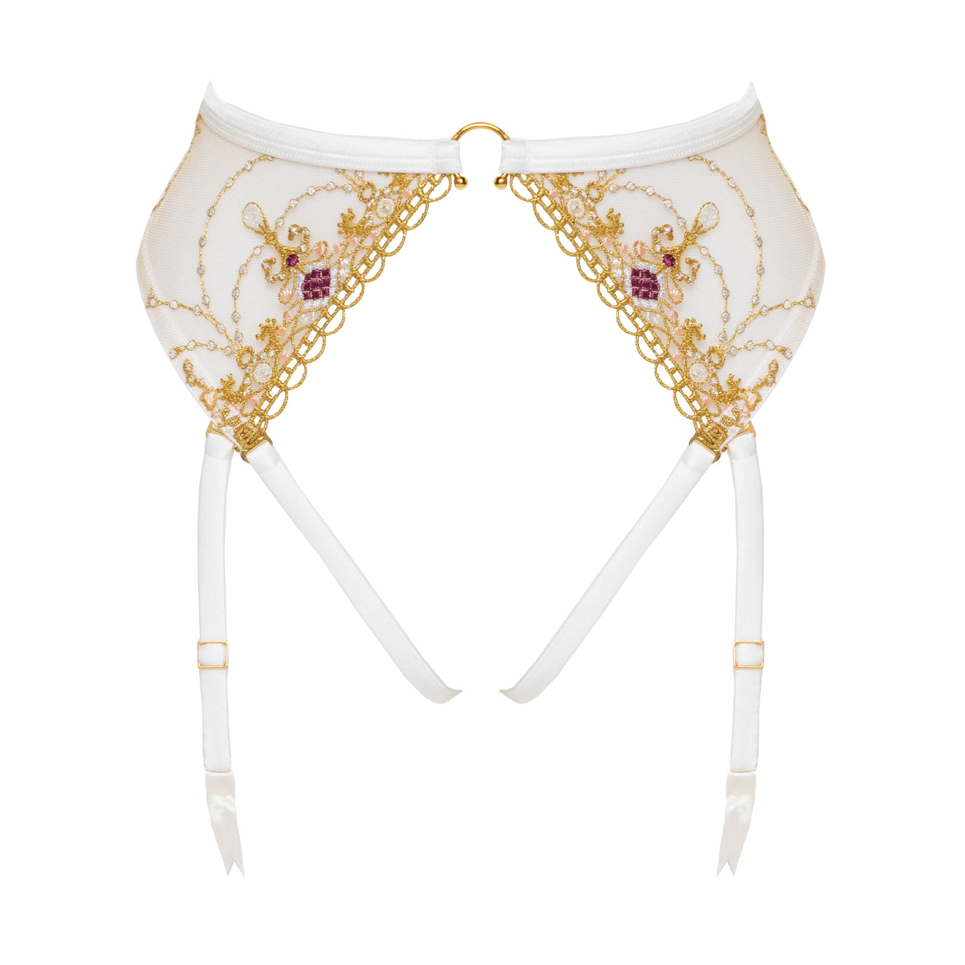 Matilda Harness Suspender In Ivory by Studio Pia