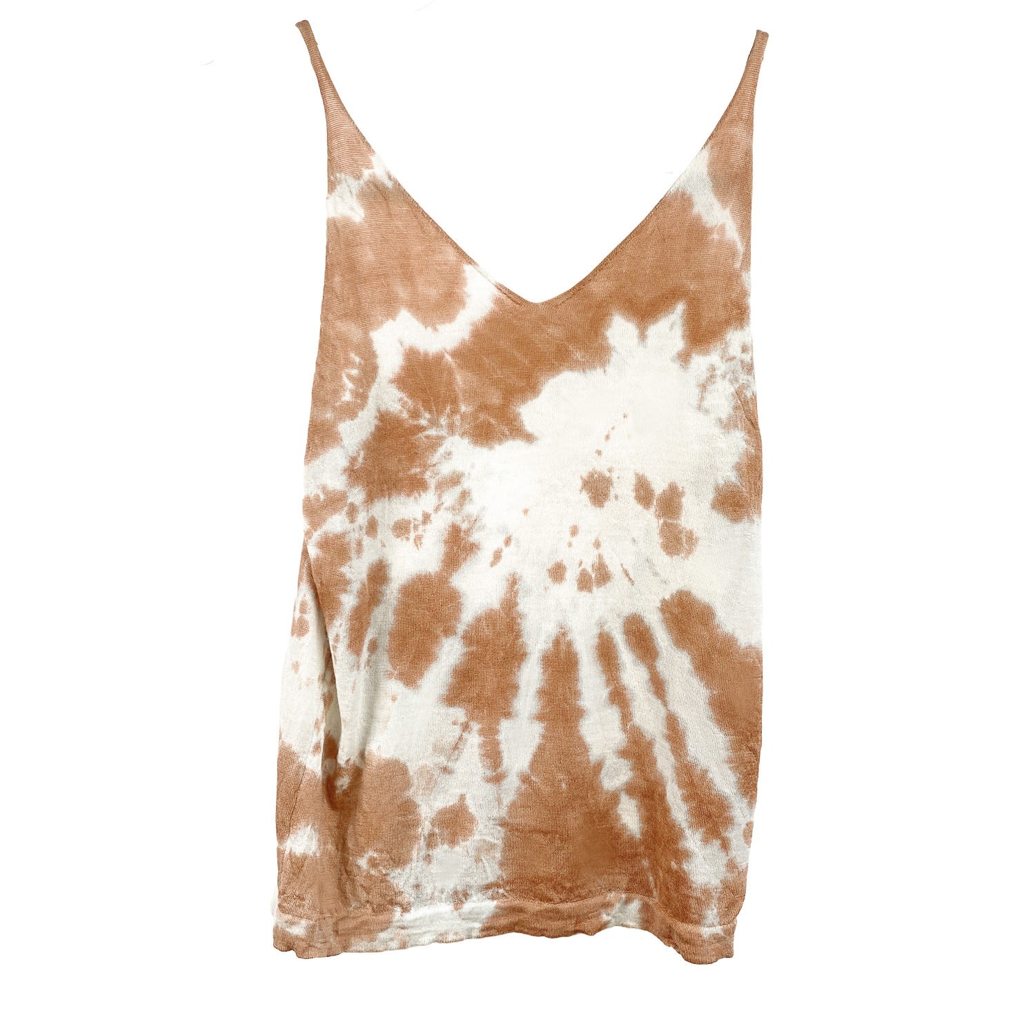 Women’s Gold Cashmere Camisole - Copper Tie Dye Small Zenzee