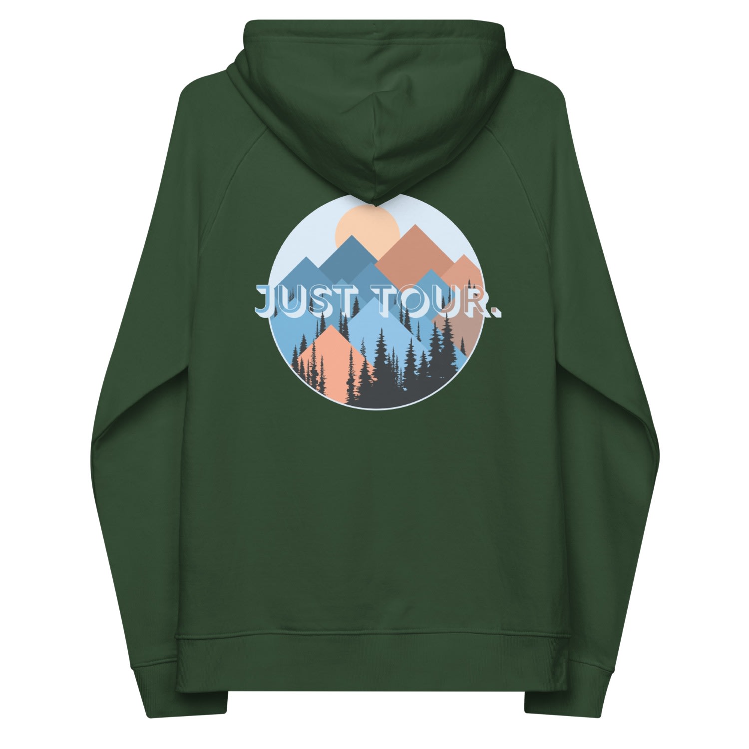 Anchor & Crew Bottle Green Just Tour. Seeker Organic Cotton Raglan Hoodie - Men In Green