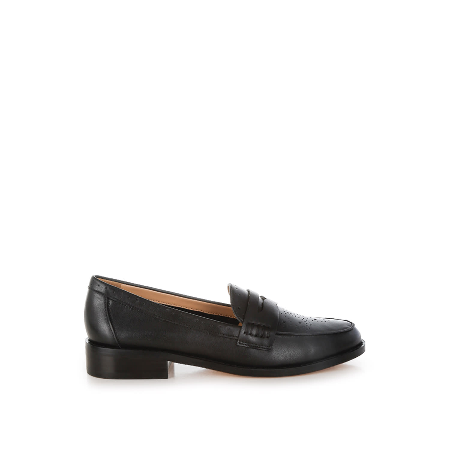 Rag & Co Women's Clotilda Perforated Low Heel Loafers In Black By