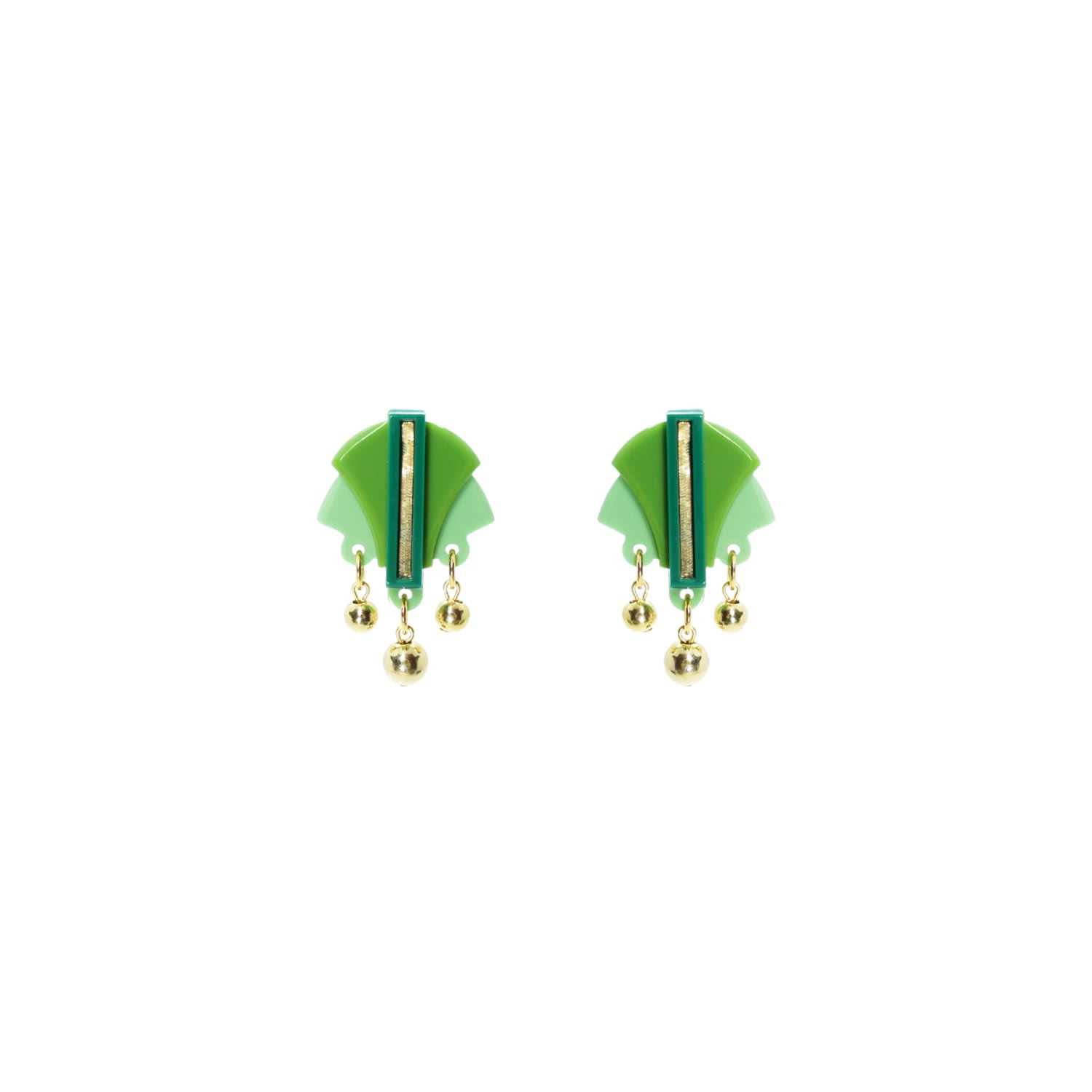 Gissa Bicalho Women's Acrylic Handmade Earring Oca Pale Green In Green