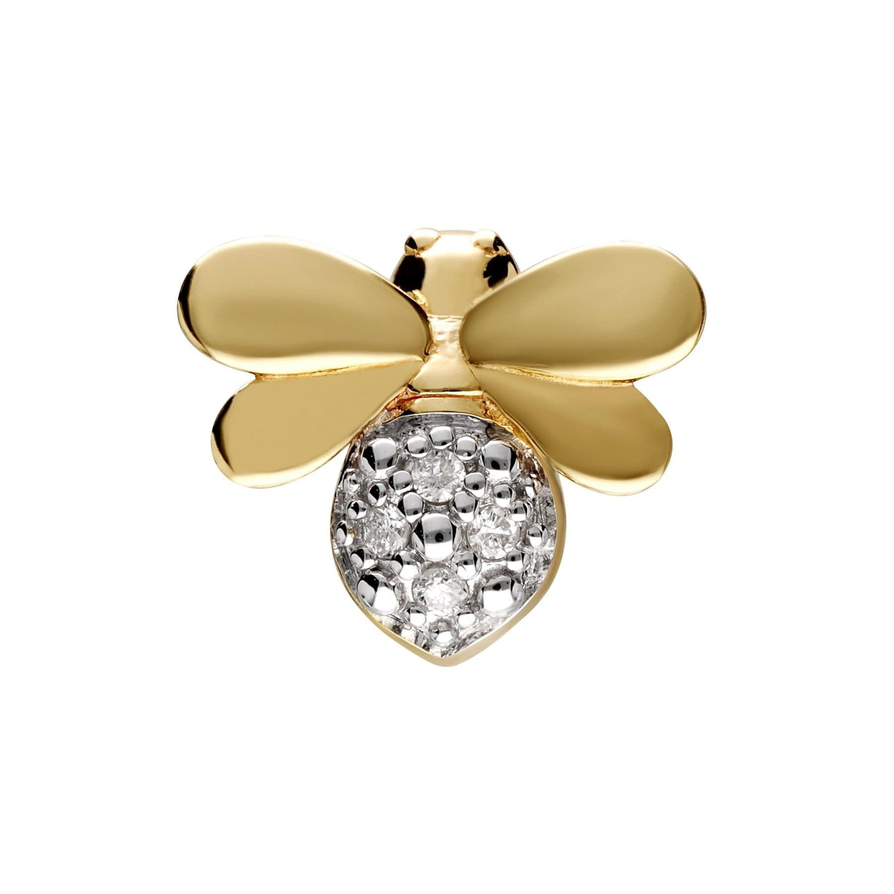 Women’s Honeycomb Inspired Diamond Bee Pin In Yellow Gold Gemondo