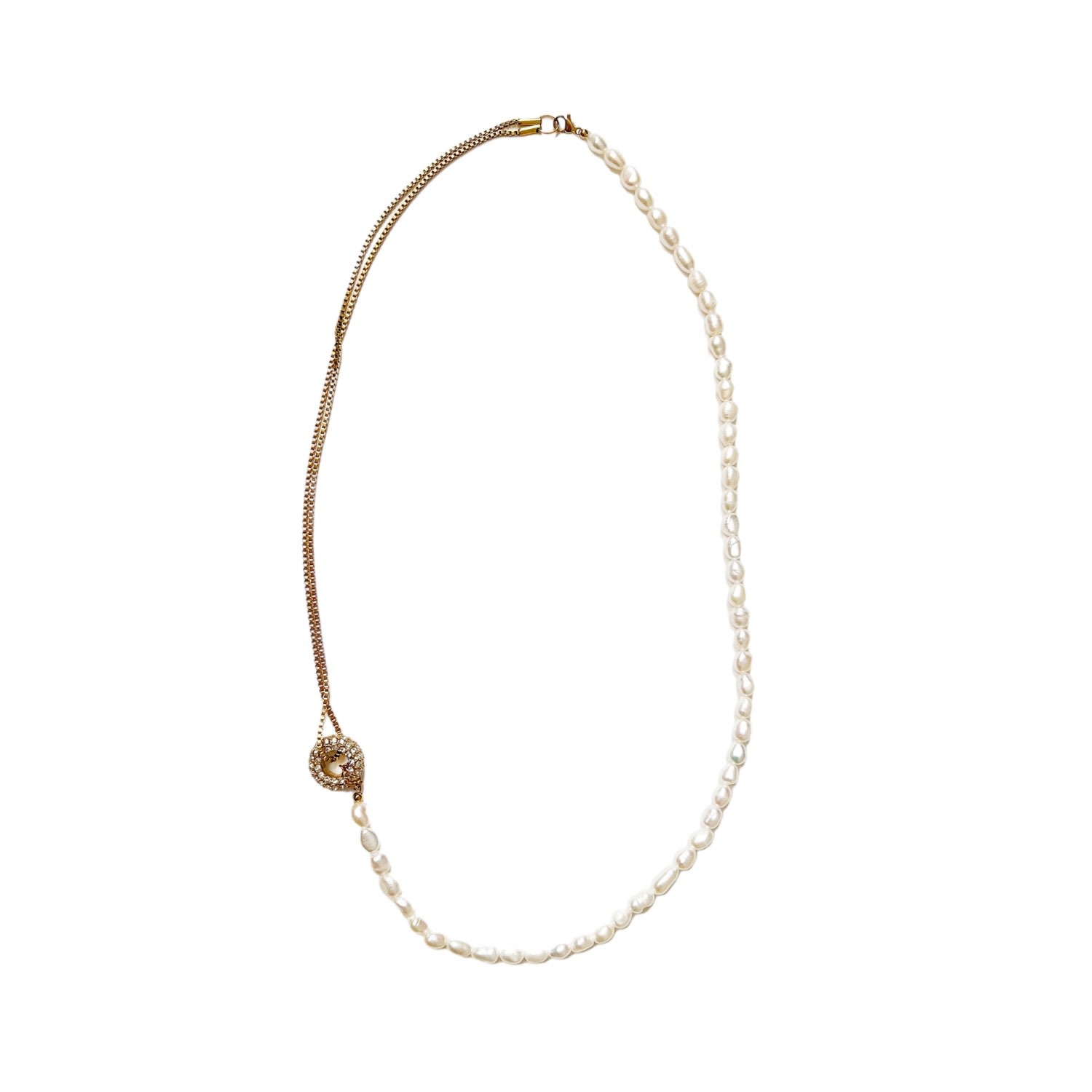Vicky&nico Women's Gold / White Pearl Gold Sphere Necklace
