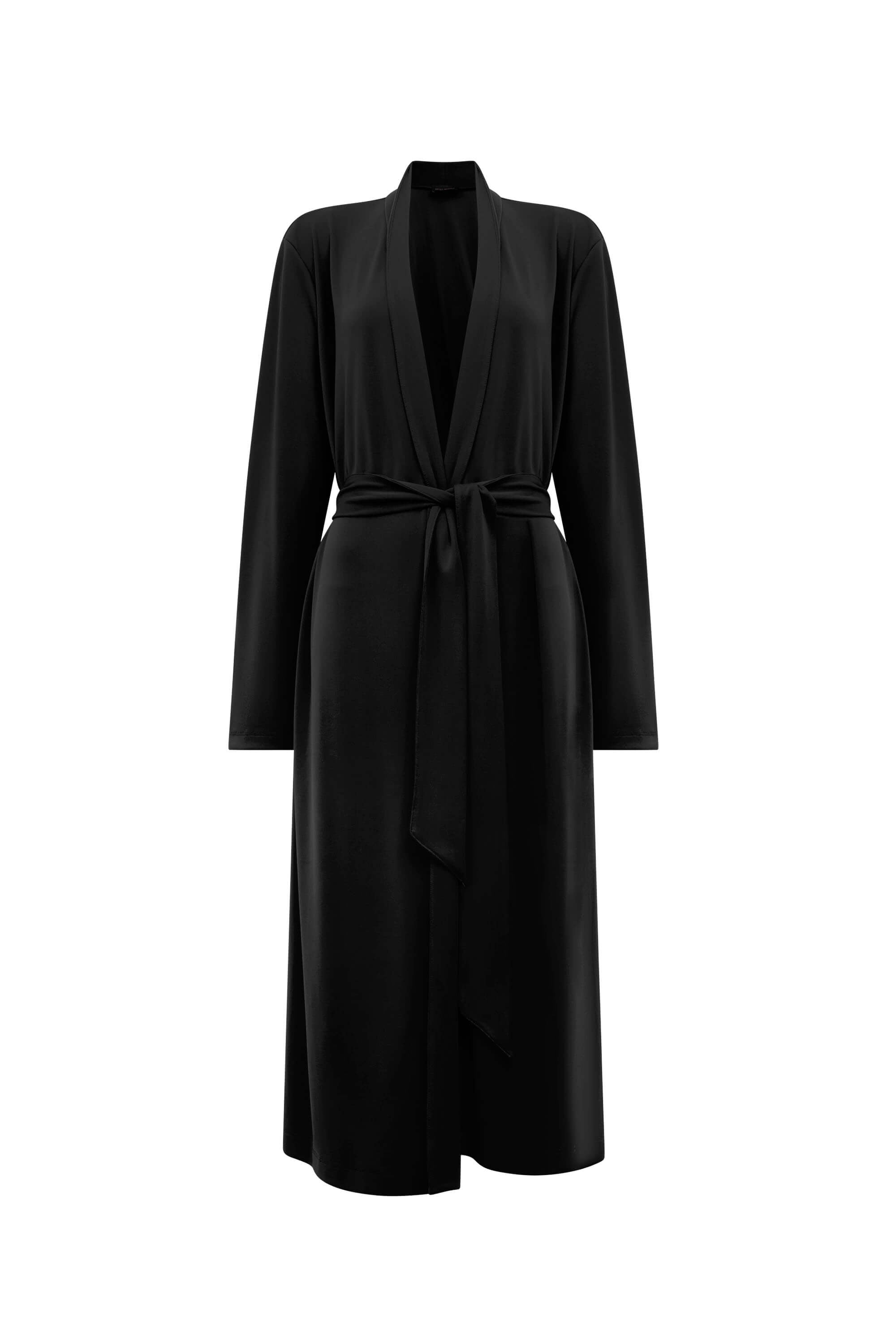 James Lakeland Women's Long Black Jersey Cardigan In Black