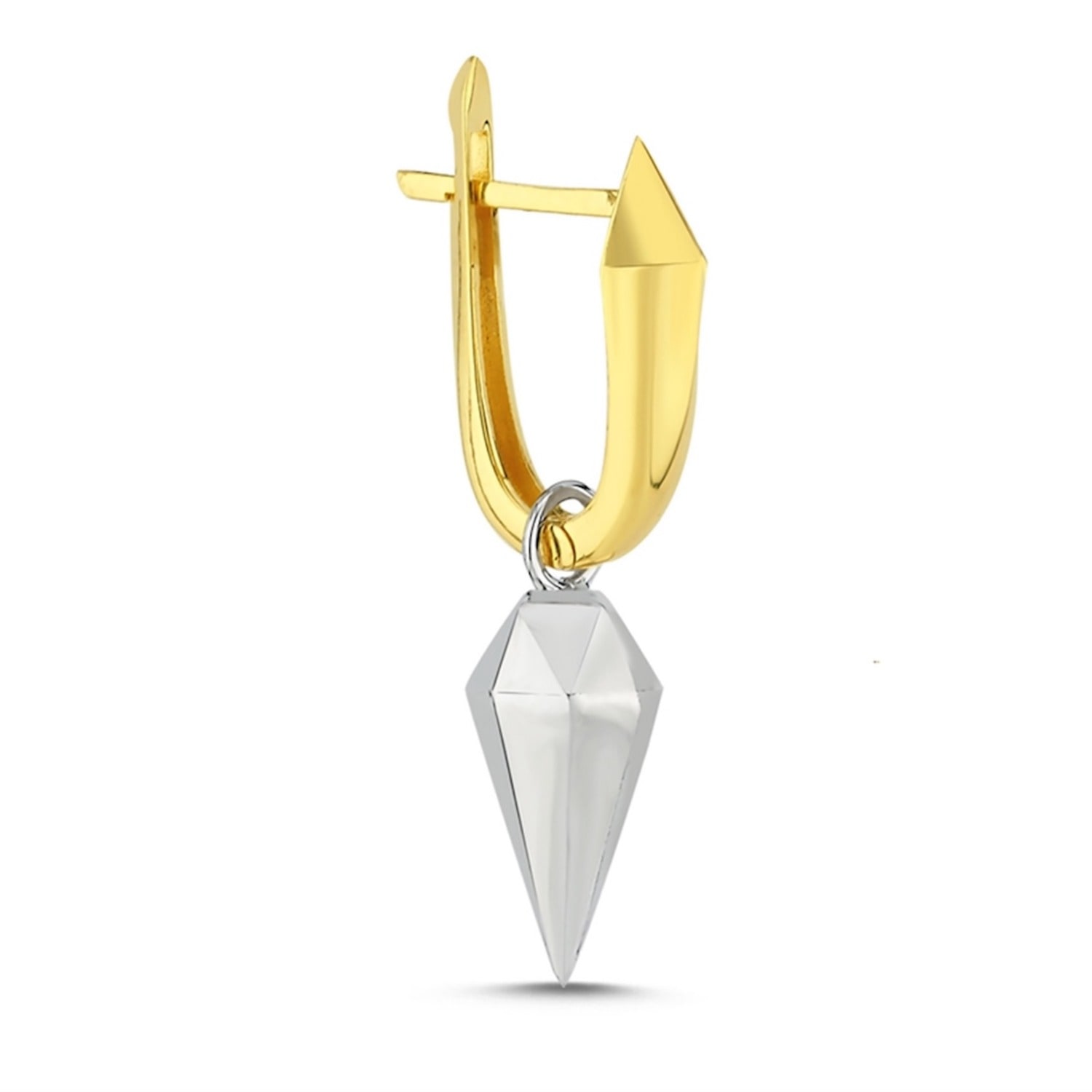 Mishka Women's Gold / Silver Urban Wilds Silver Pendant Mono Earring With Gold Hoop In Multi